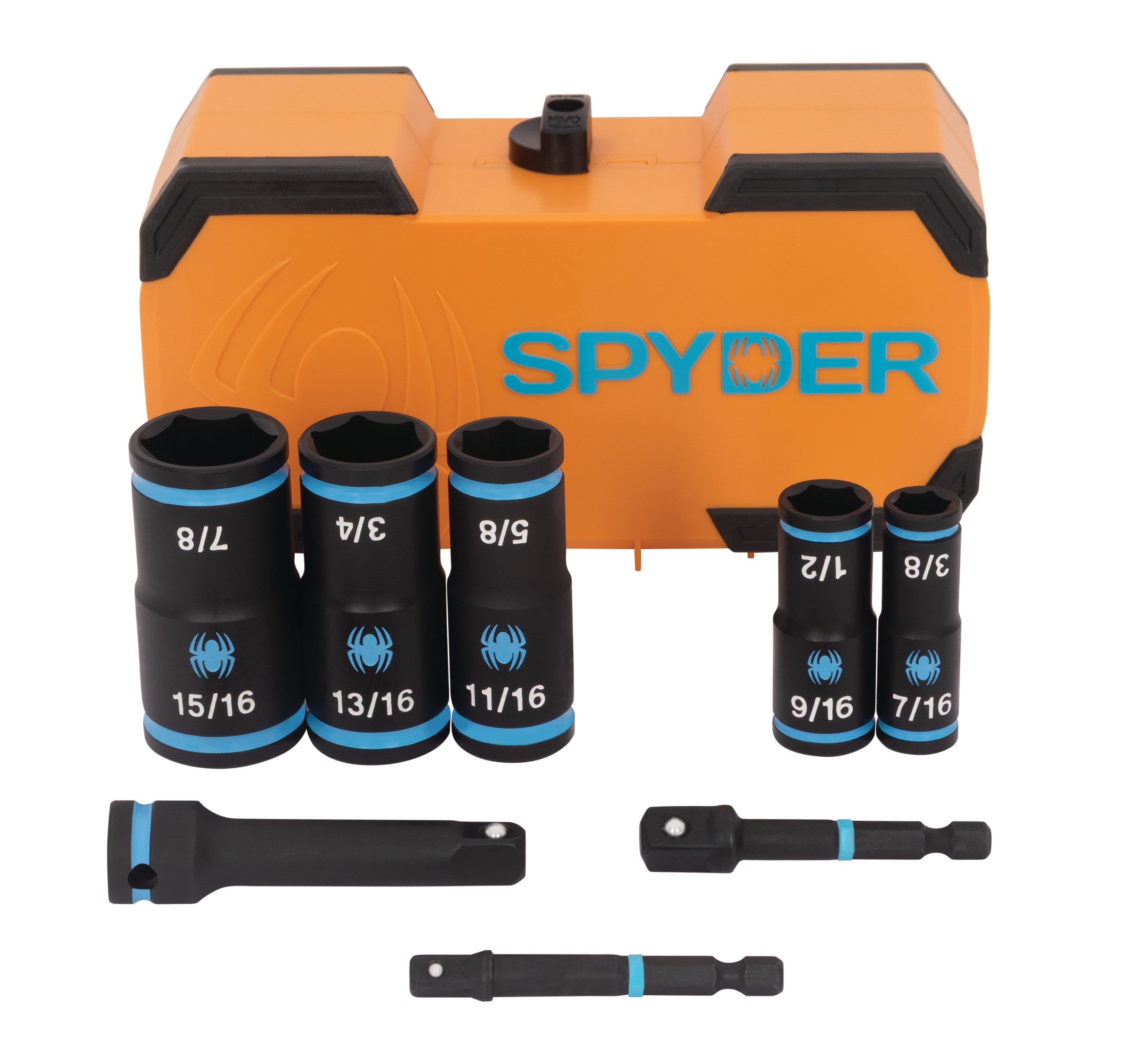 8-Piece 1/4 & 3/8" Drive SAE Flip Socket Set with 3" Impact Extension & 2 Impact Adapters