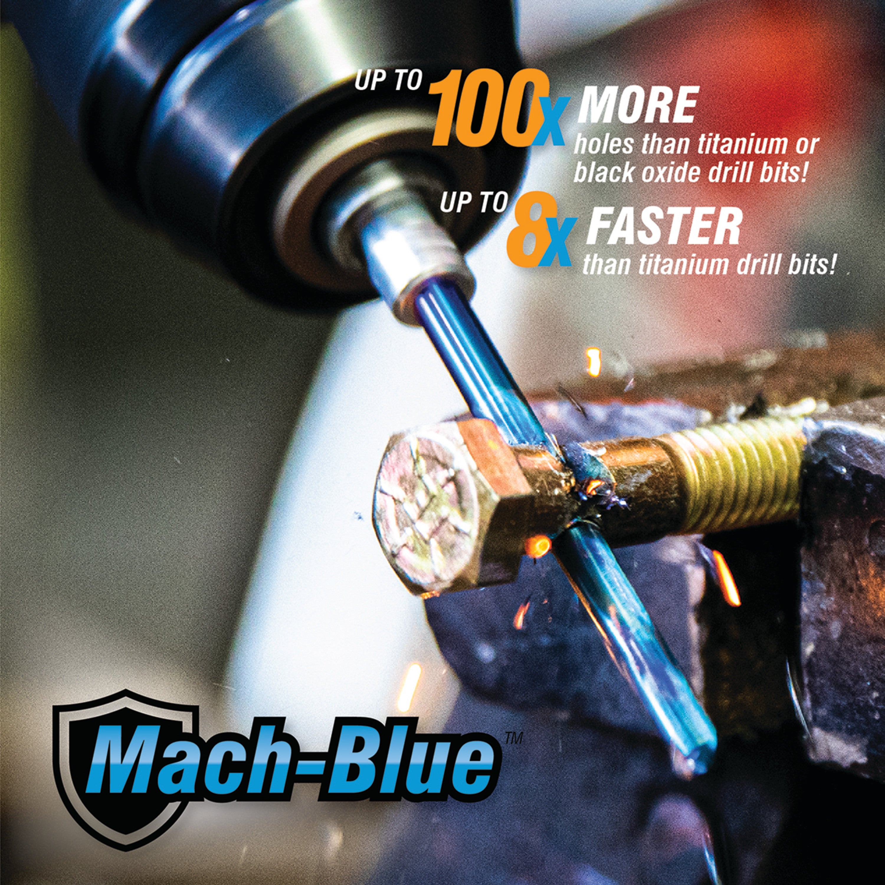 Jeu de 10 forets hélicoïdaux HSS assortis Stinger™ Mach-Blue™