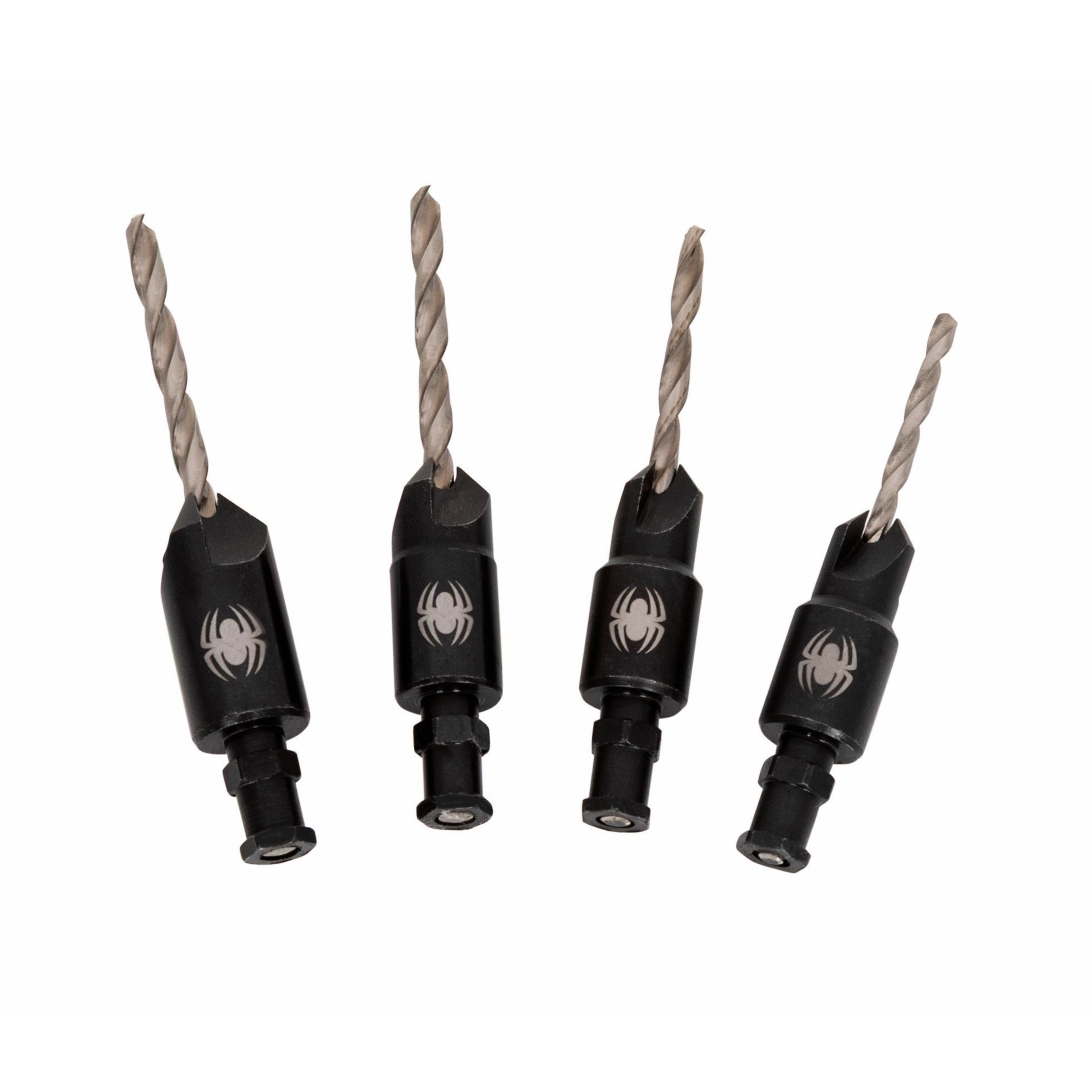 4-Piece HSS Countersink Twist Drill Bit Set (#6, #8, #10, #12) (3/32", 7/64", 1/8")