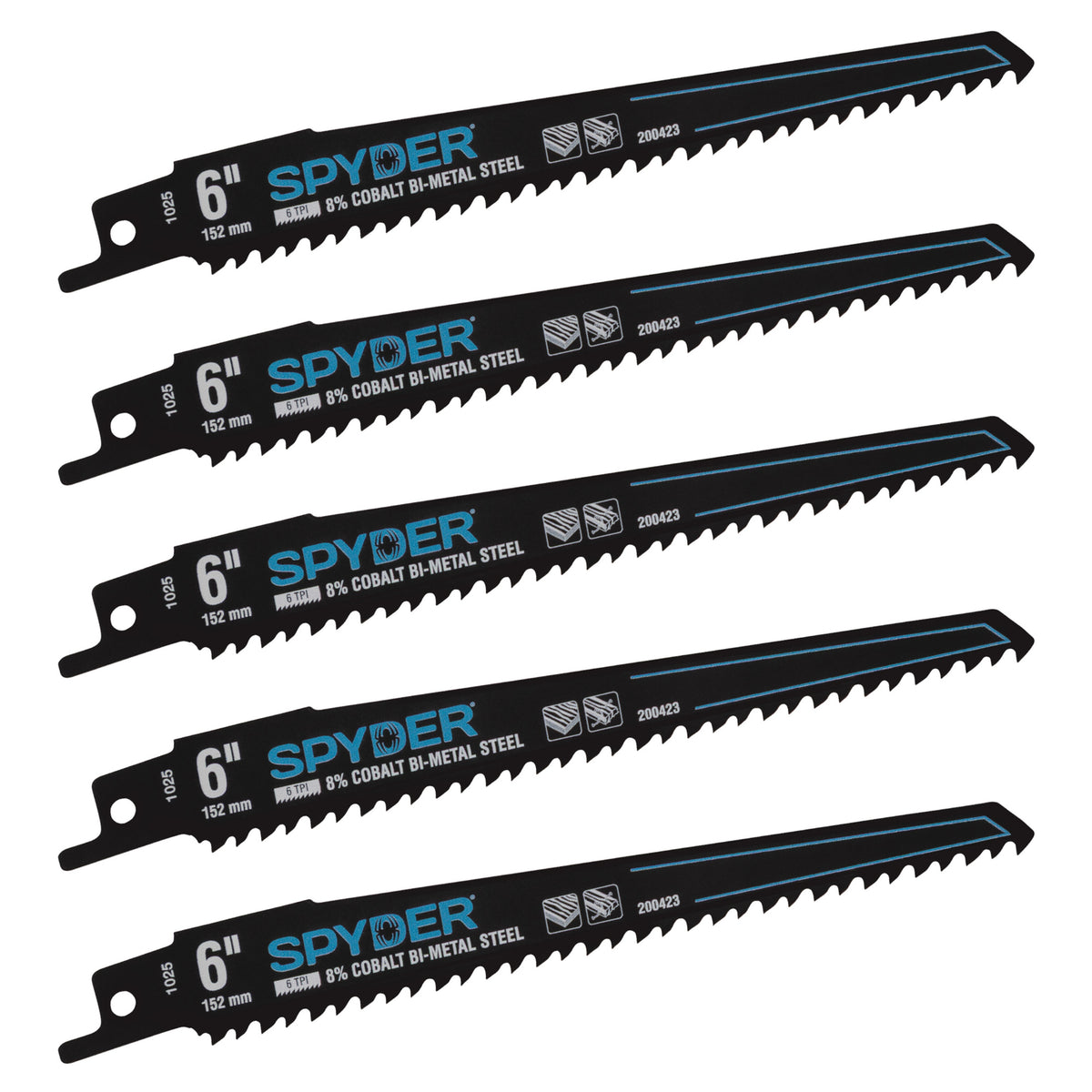 6" 6 TPI Bi-Metal Reciprocating Saw Blade (5-Pack) Black Series™