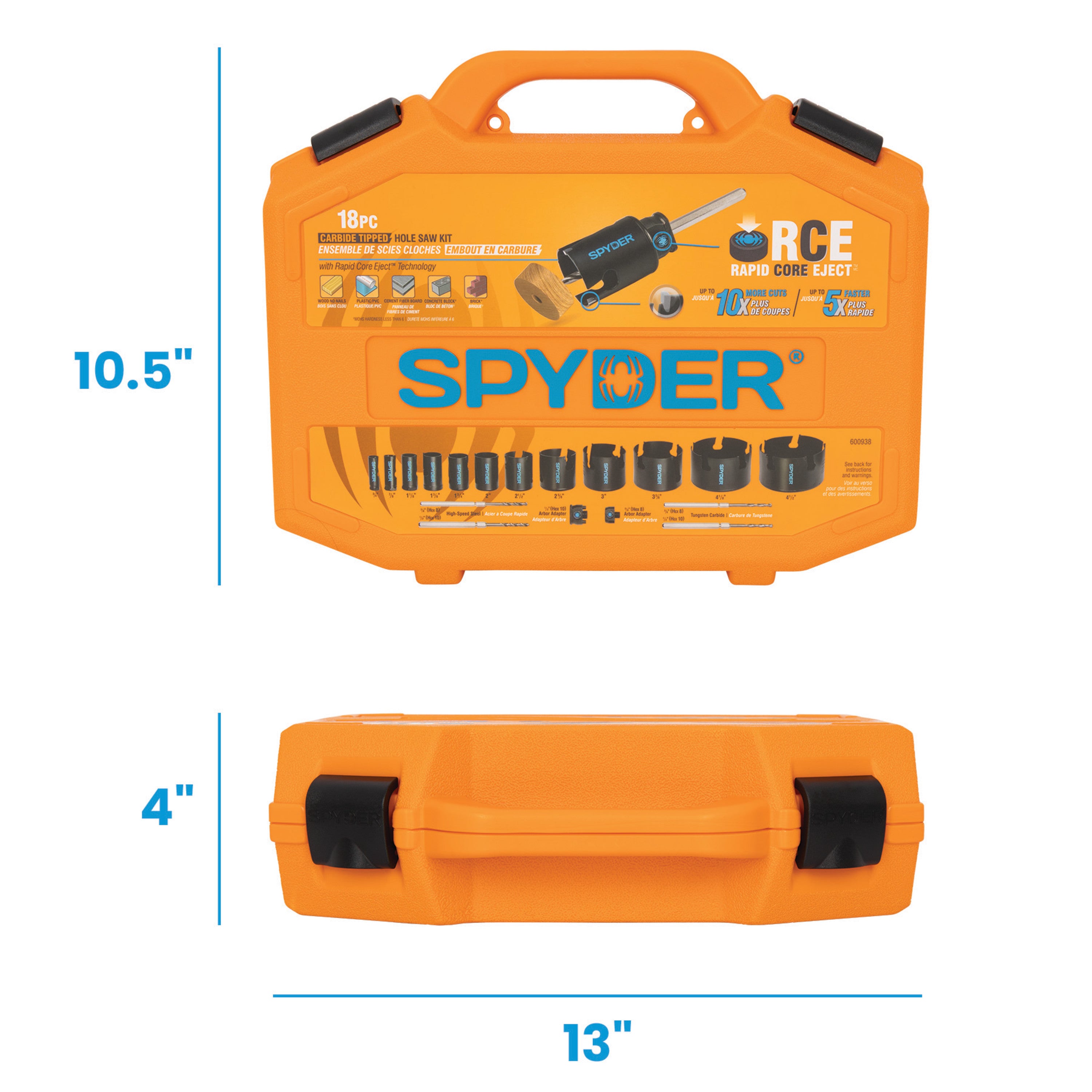 18-Piece Tungsten Carbide Tipped (TCT) Hole Saw Kit Rapid Core Eject®