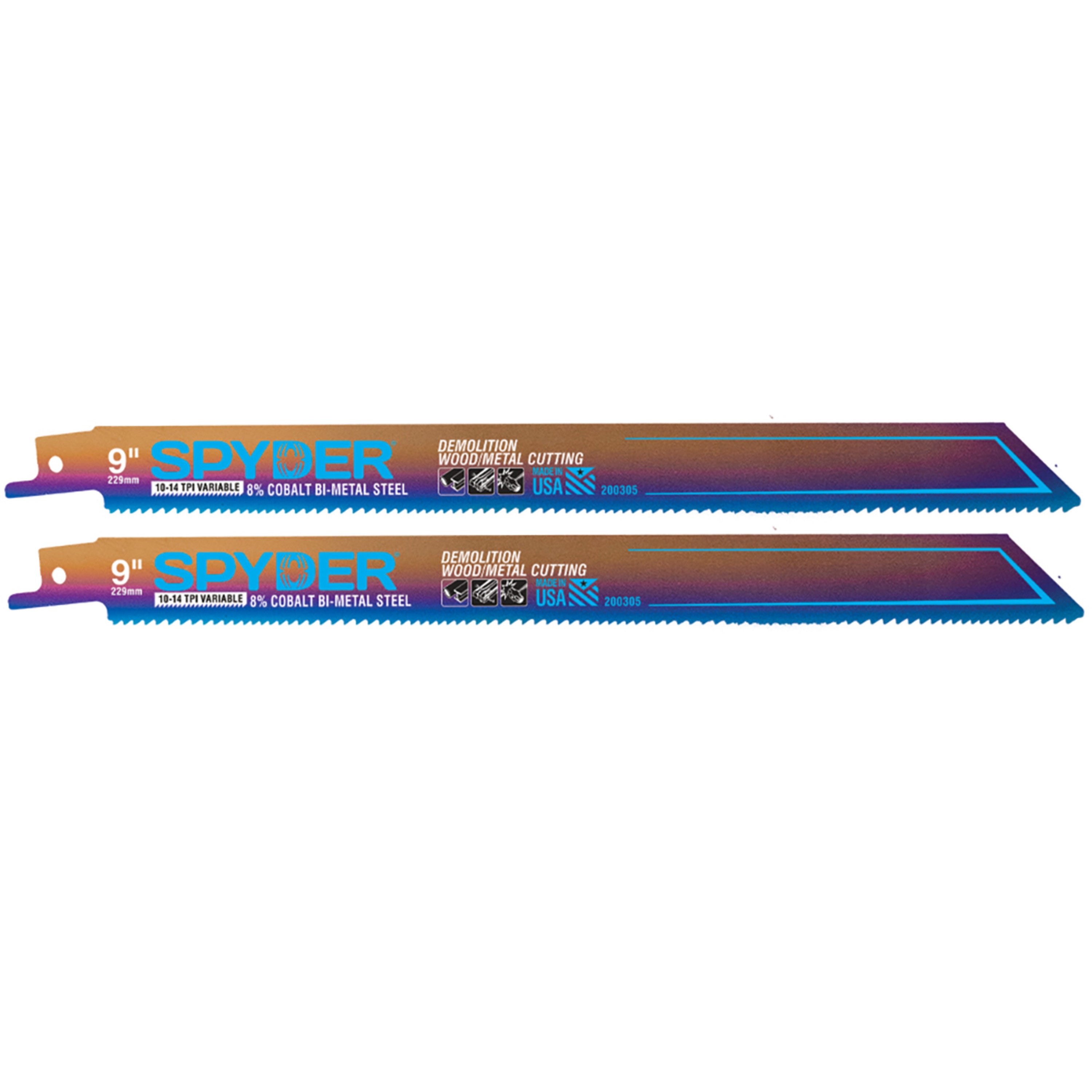 9" 10-14 TPI Bi-Metal Reciprocating Blade (2-Pack) Mach-Blue™