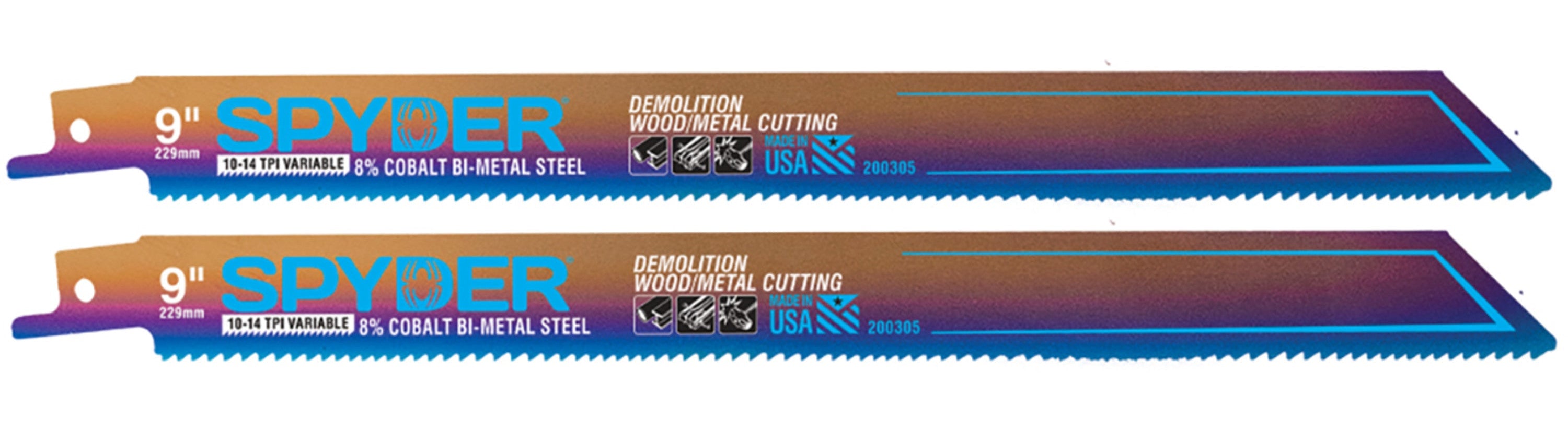 9" 10-14 TPI Bi-Metal Reciprocating Blade (2-Pack) Mach-Blue™