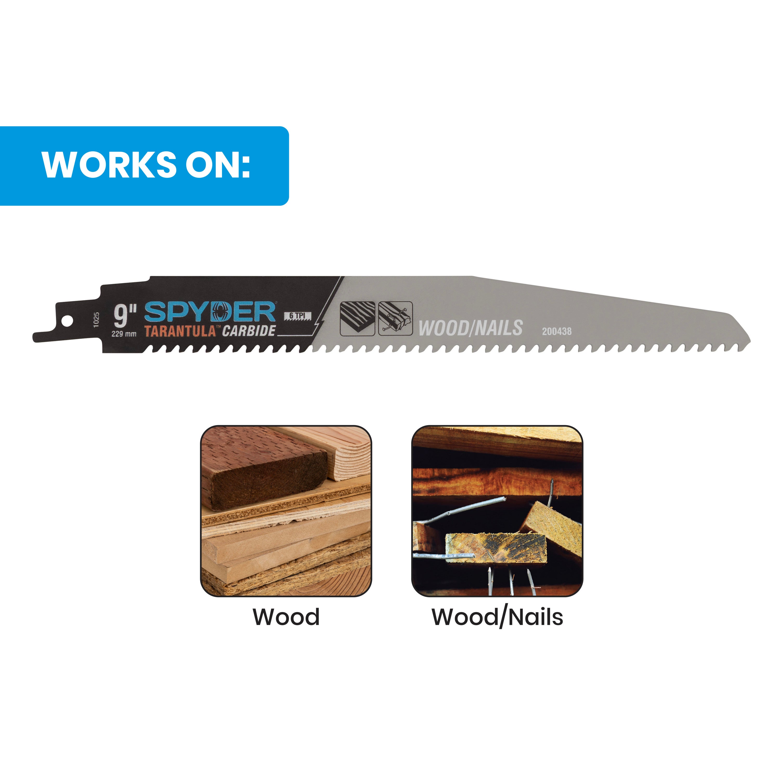 9" 6 TPI Carbide Toothed Reciprocating Saw Blade Tarantula®