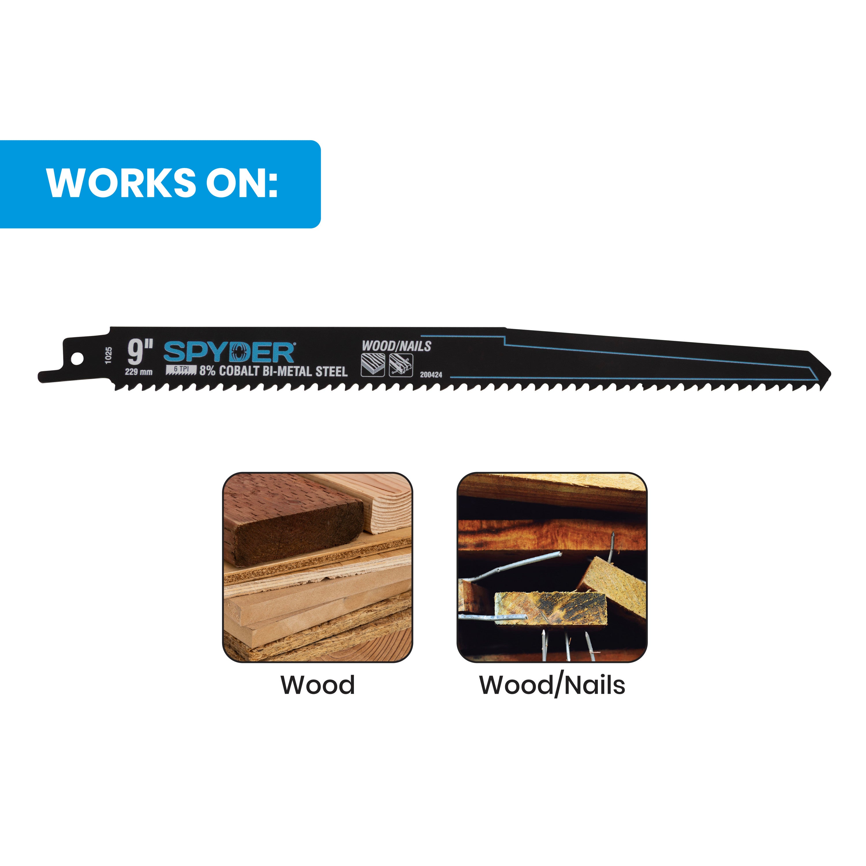 9" 6 TPI Bi-Metal Reciprocating Saw Blade Black Series™