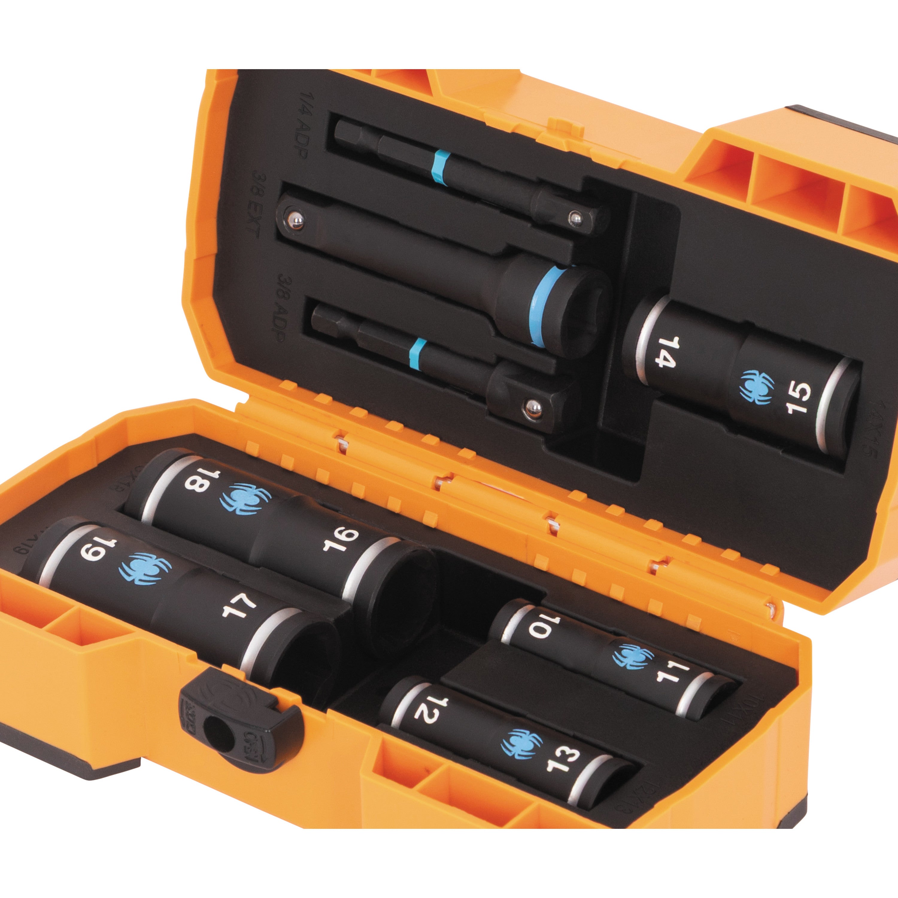 8-Piece 1/4 & 3/8" Drive Metric Flip Socket Set with 3" Impact Extension & 2 Impact Adapters