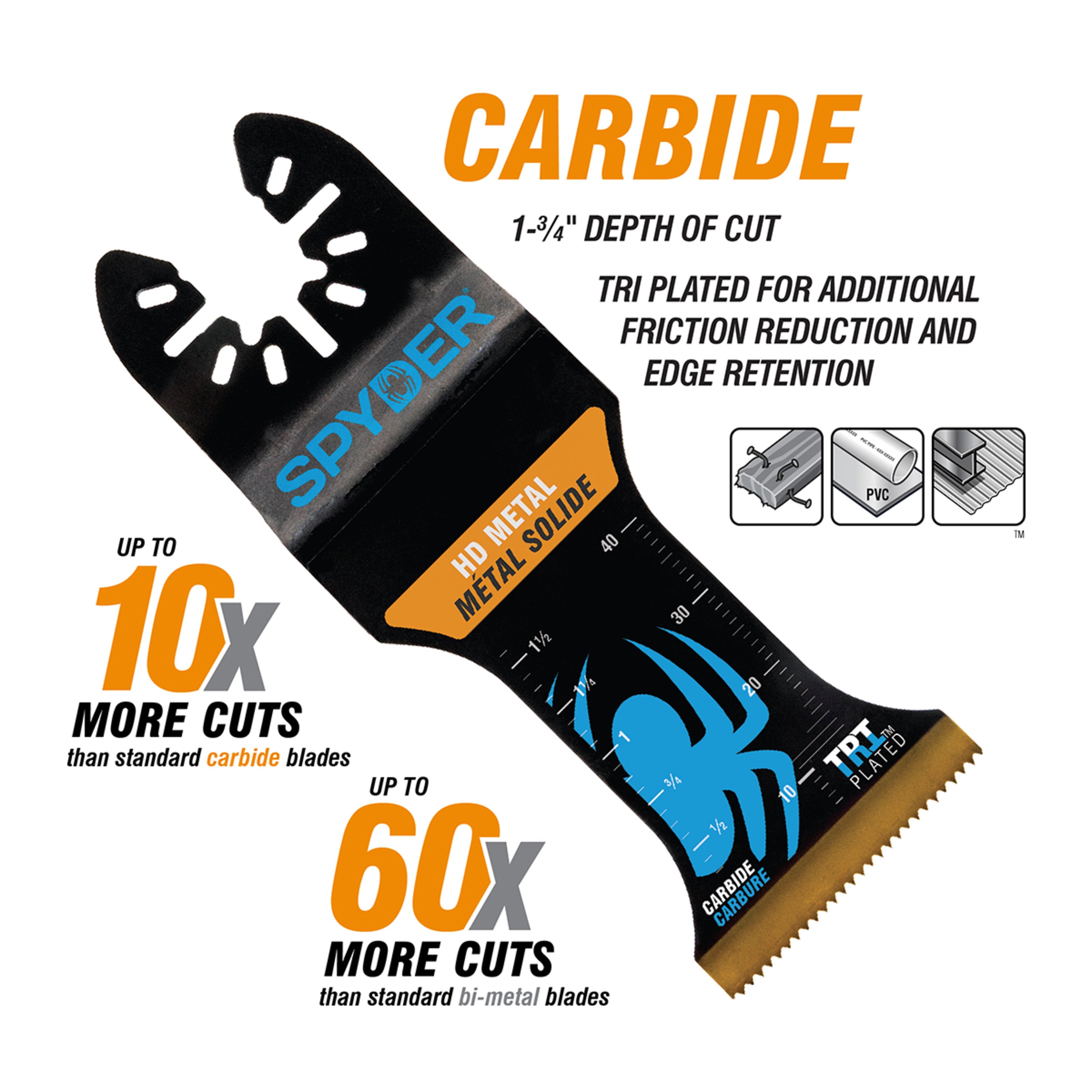 1.35" x 2" Carbide Wood And Metal Cutting Oscillating Tool Blade (3-Pack)