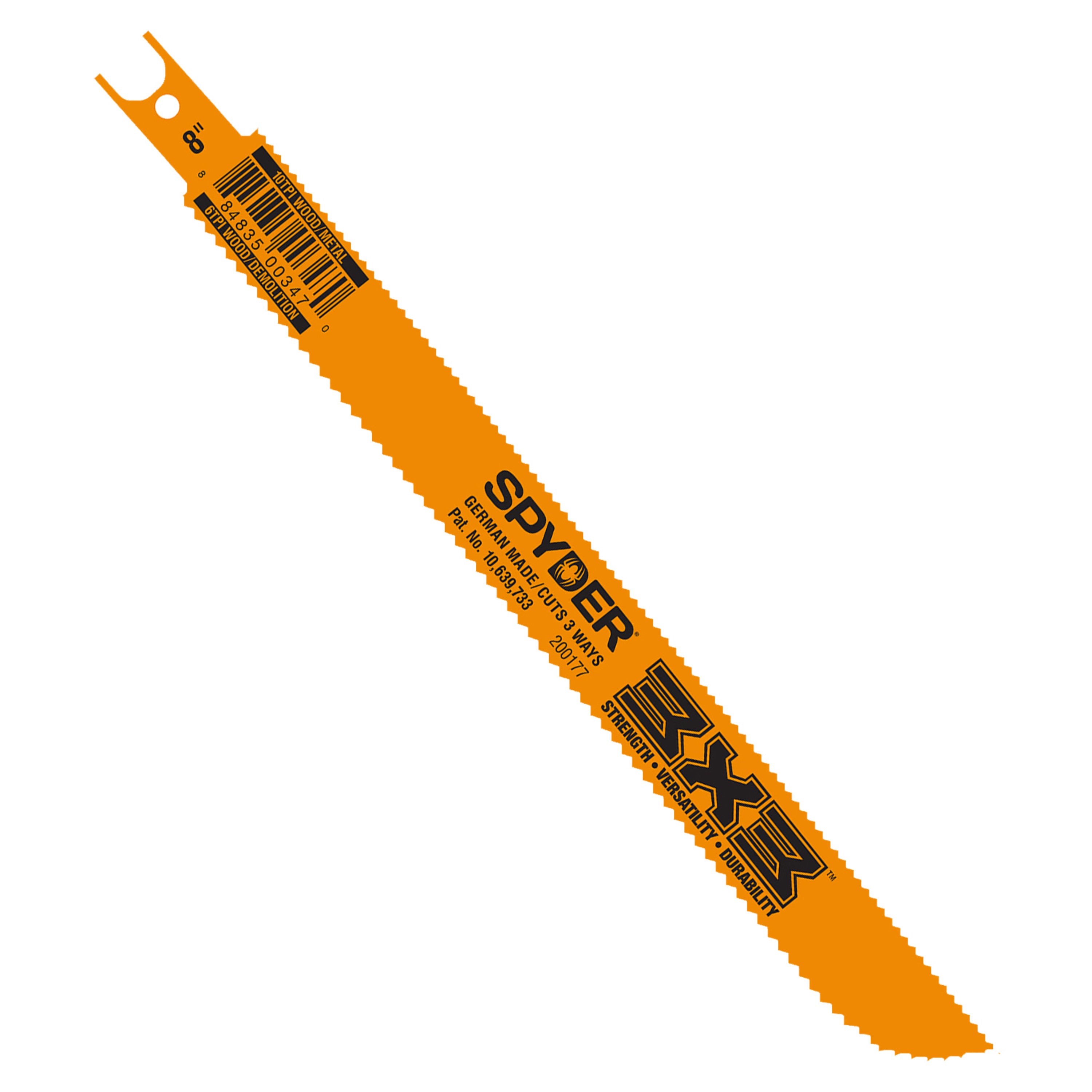 Double-Sided 8" Wood/Metal Cutting 6/10-TPI Reciprocating Saw Blade 3X3™