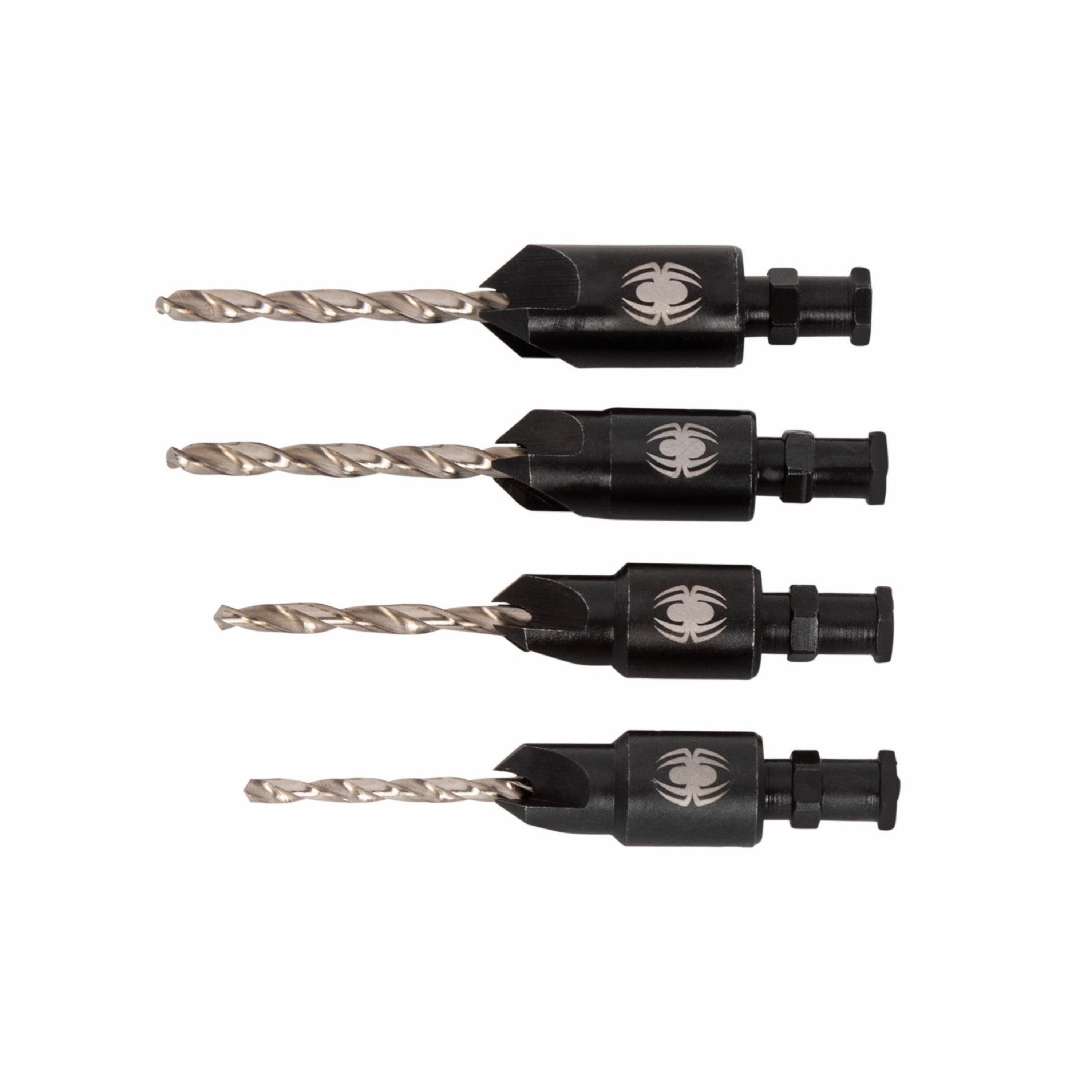 4-Piece HSS Countersink Twist Drill Bit Set (#6, #8, #10, #12) (3/32", 7/64", 1/8")