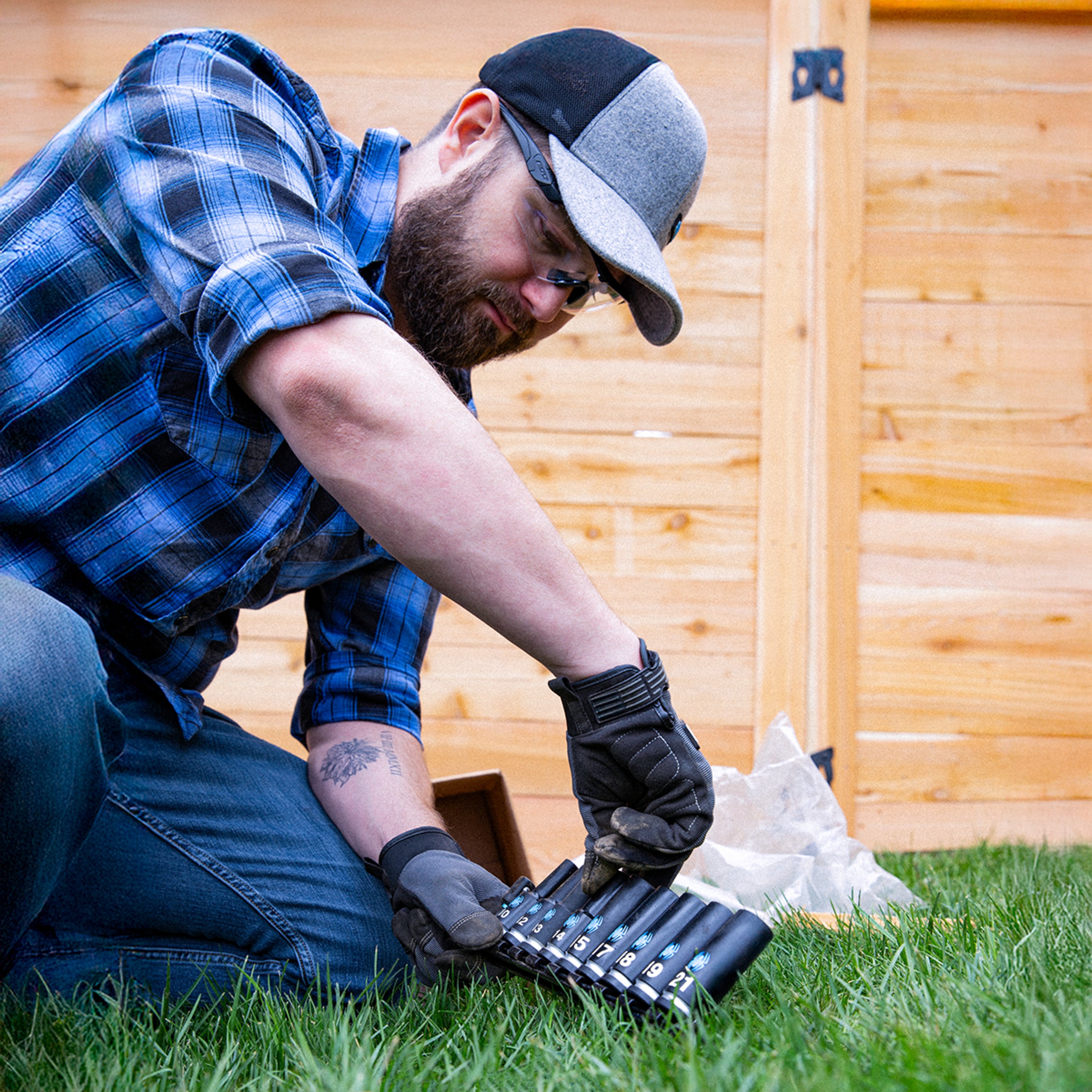 10-Piece 1/2" Drive SAE Deep Impact Socket Set with Adapter
