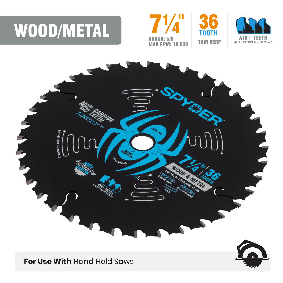 7-1/4" 36-Tooth Saw Blade for Wood & Metal