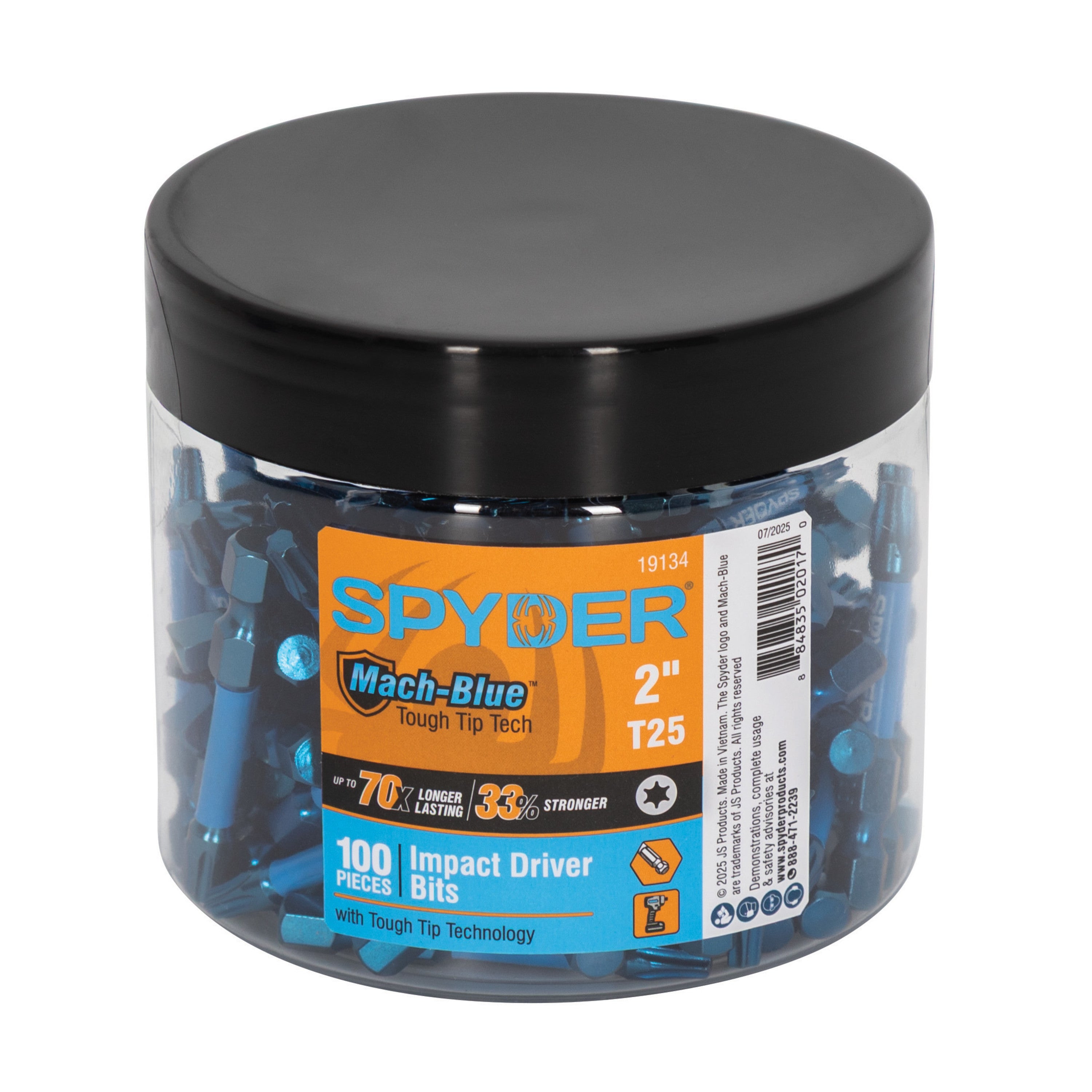 2" T25 Impact Driver Bit (100-Pack) Mach-Blue™