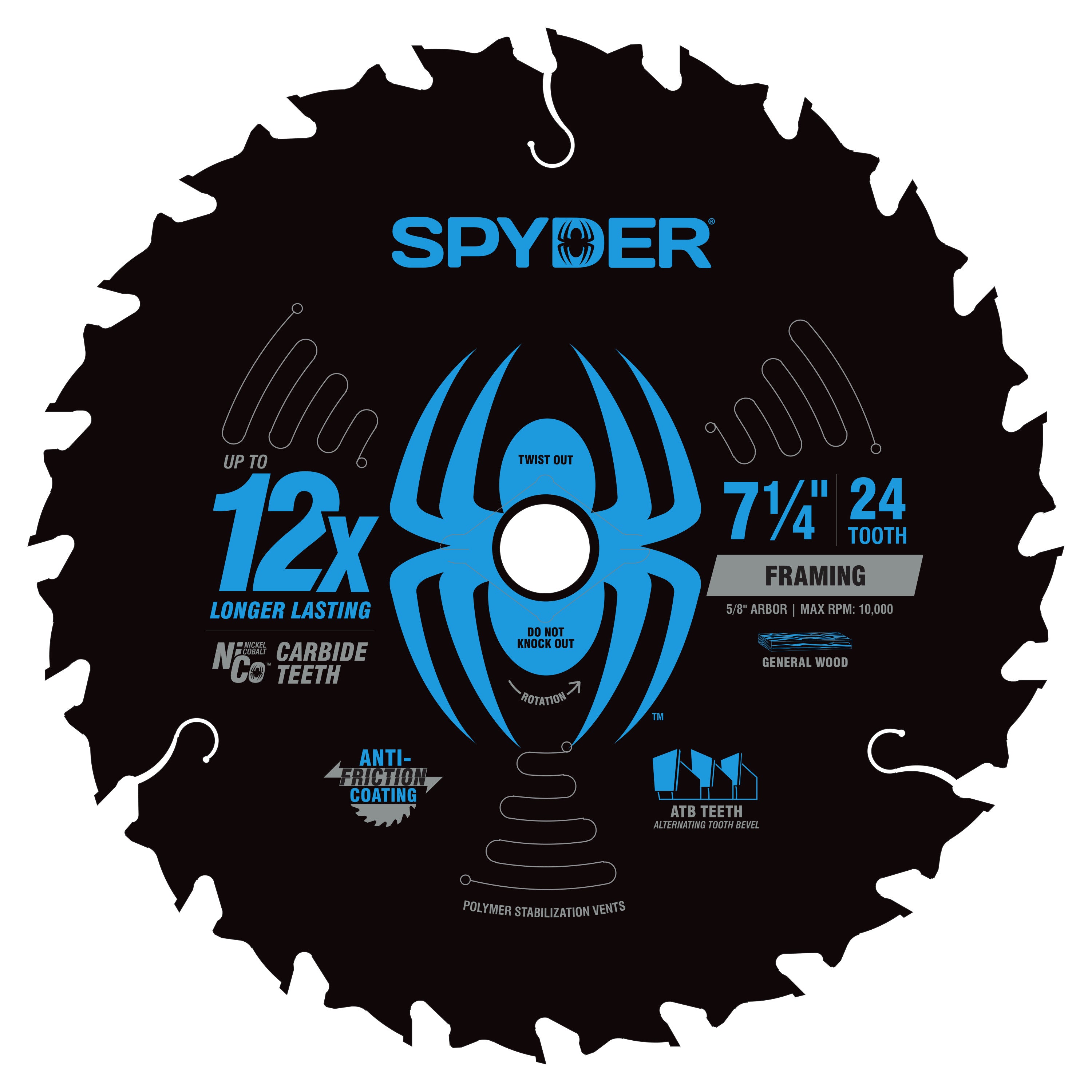 7-1/4" 24-Tooth Circular Saw Blade (2-Pack) Tarantula™