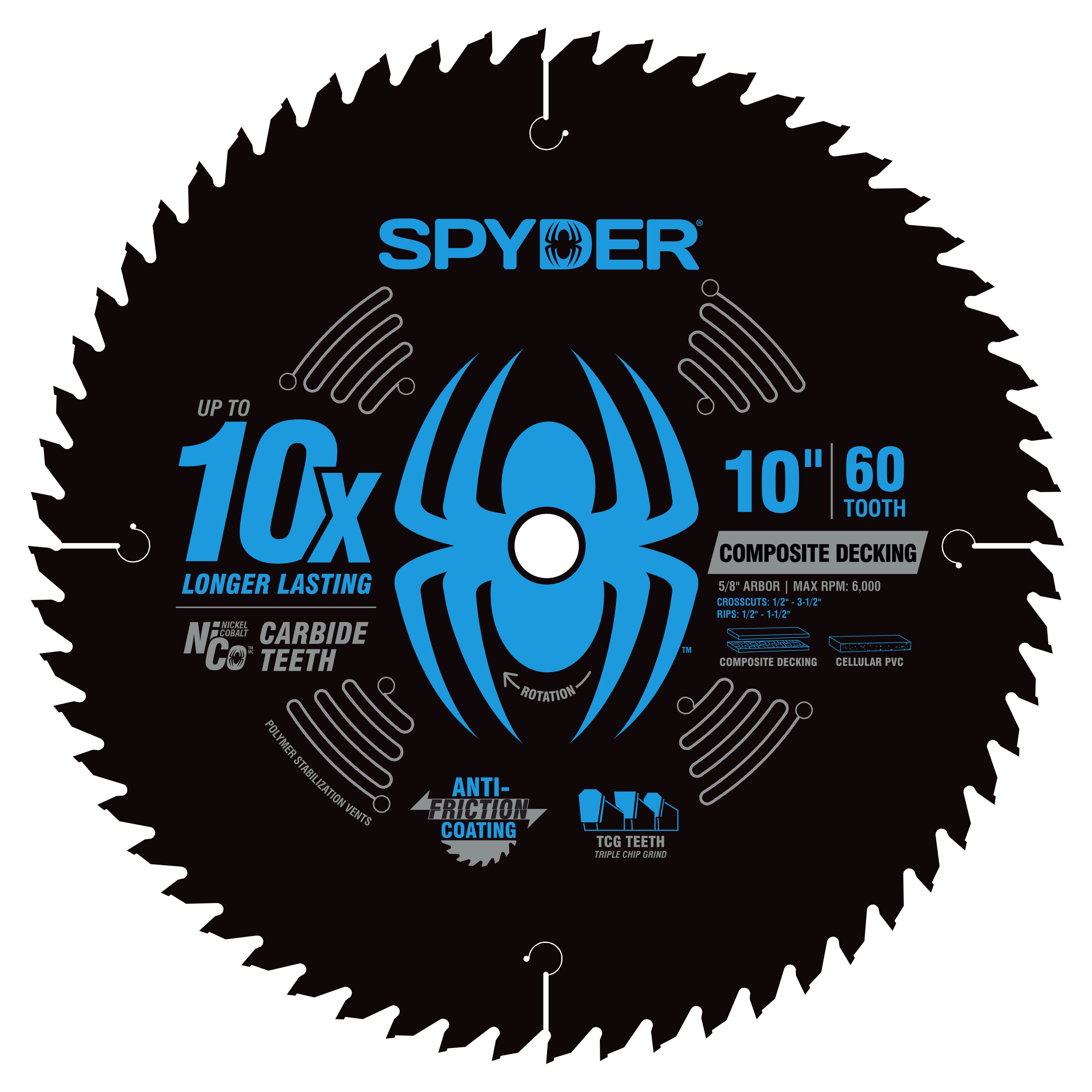 10" 60-Tooth Saw Blade for Composite Decking