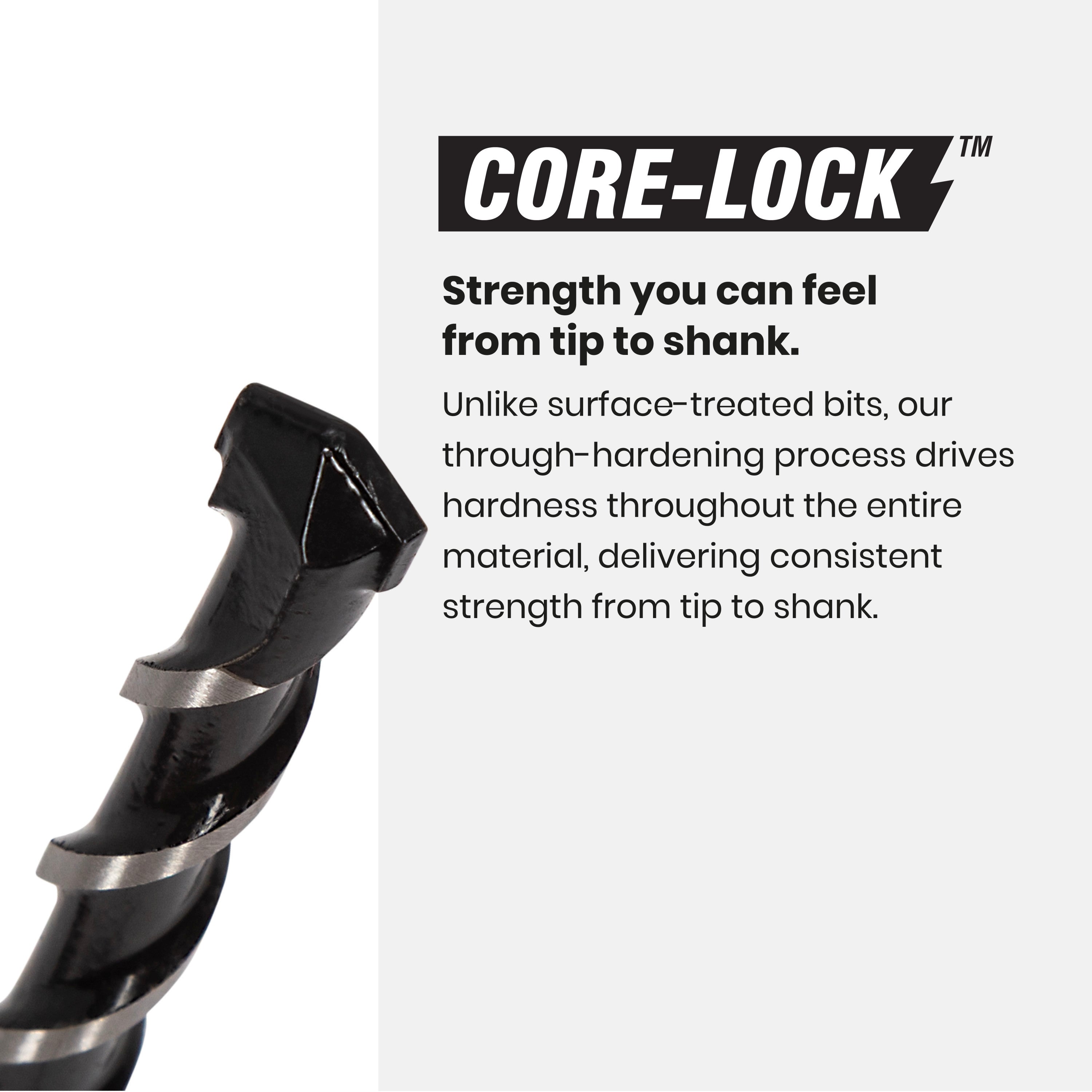5/16" x 12" Three-Flat Grip Shank Rotary Hammer Drill Bit
