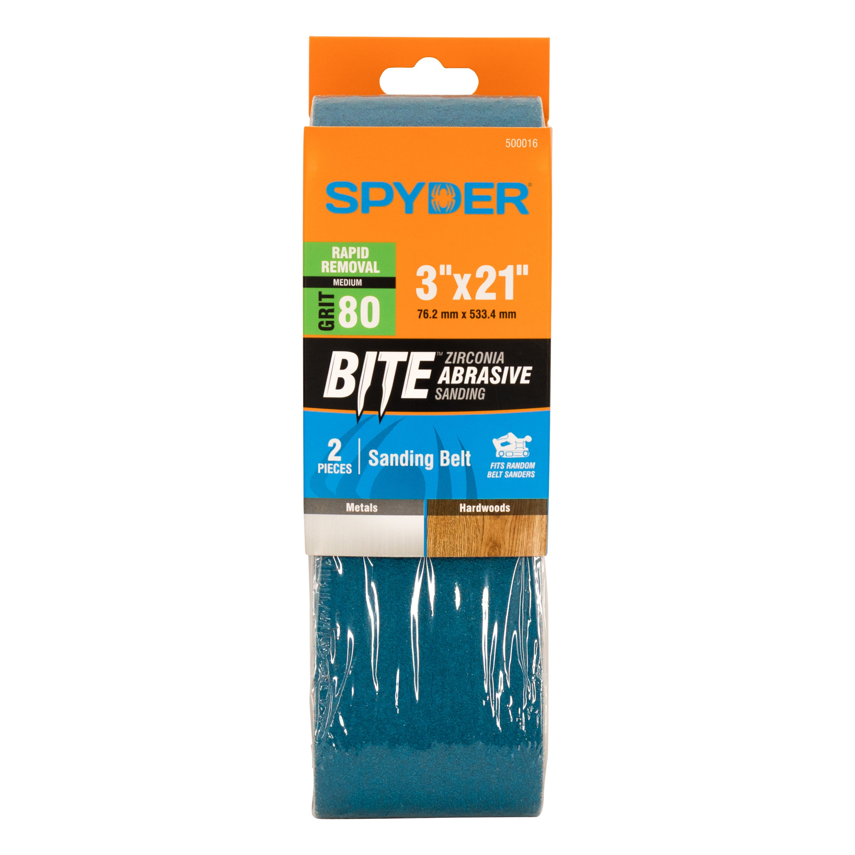 3" x 21" 80 Grit Zirconia Tape Joint Sanding Belt (2-Pack)