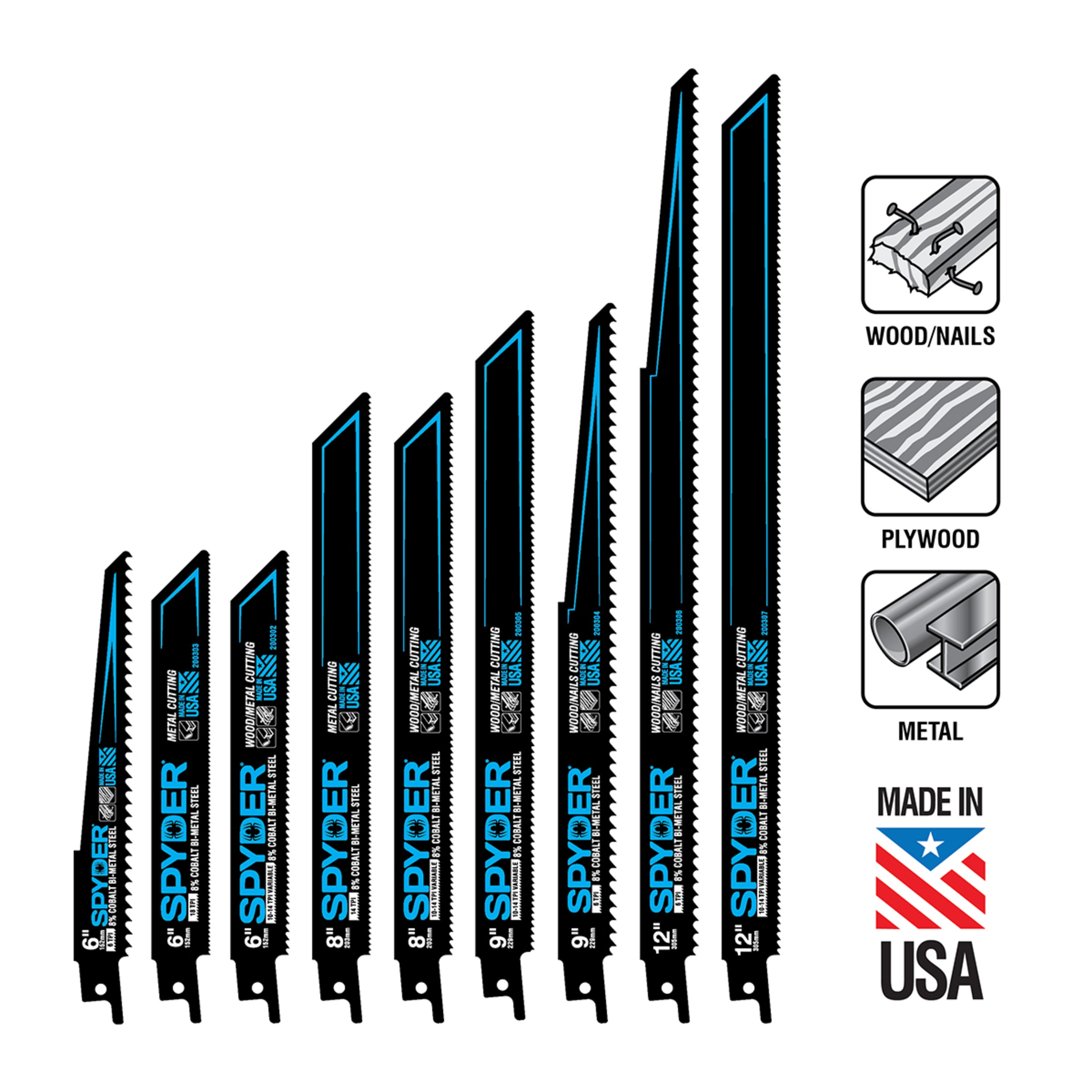Hojas de sierra recíproca para corte de metal Black Series™ de 12" y 10/14 TPI (paquete de 3)