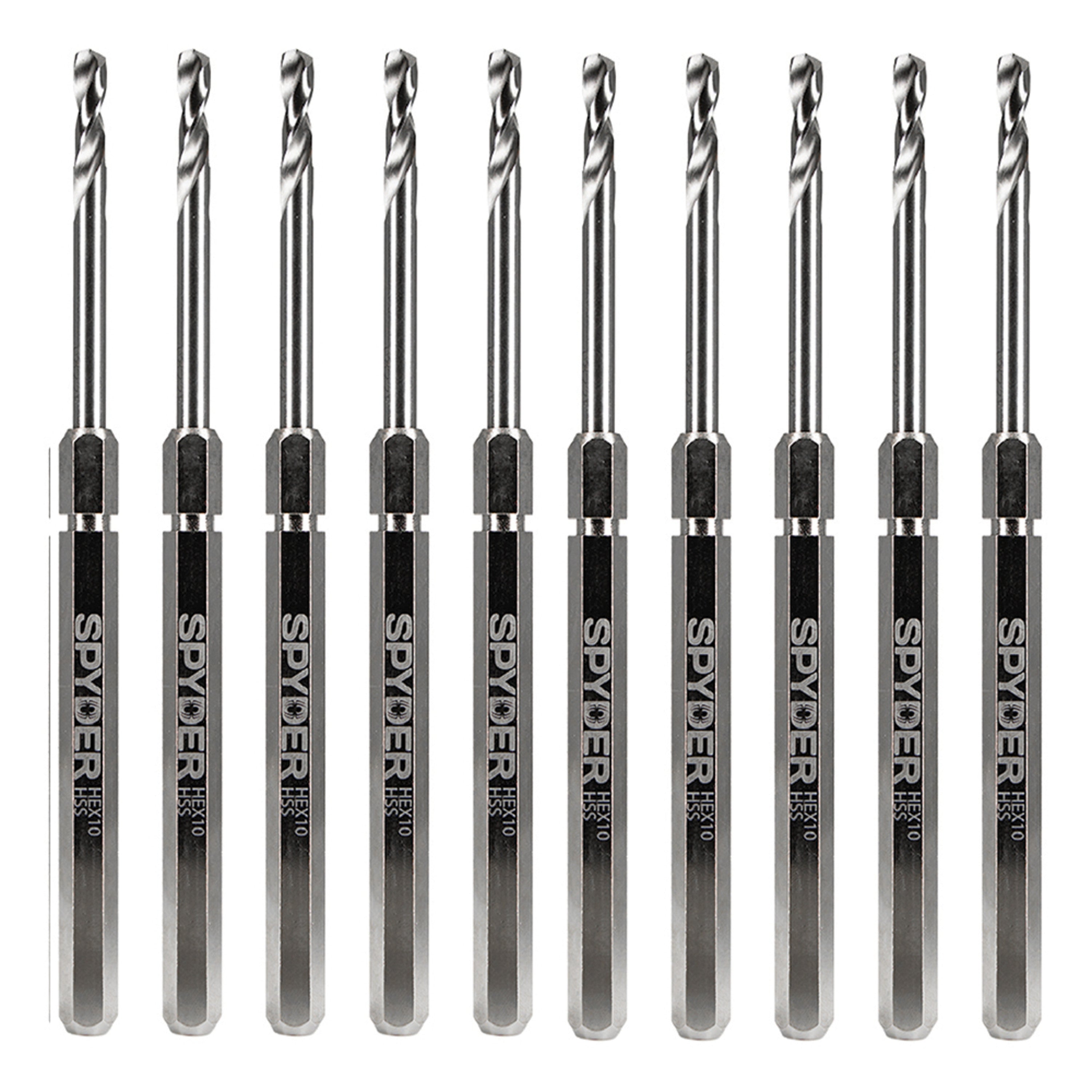 Hex10 1/2" HSS Quick Change Hole Saw Arbor Pilot Bit (10-Pack) Rapid Core Eject®