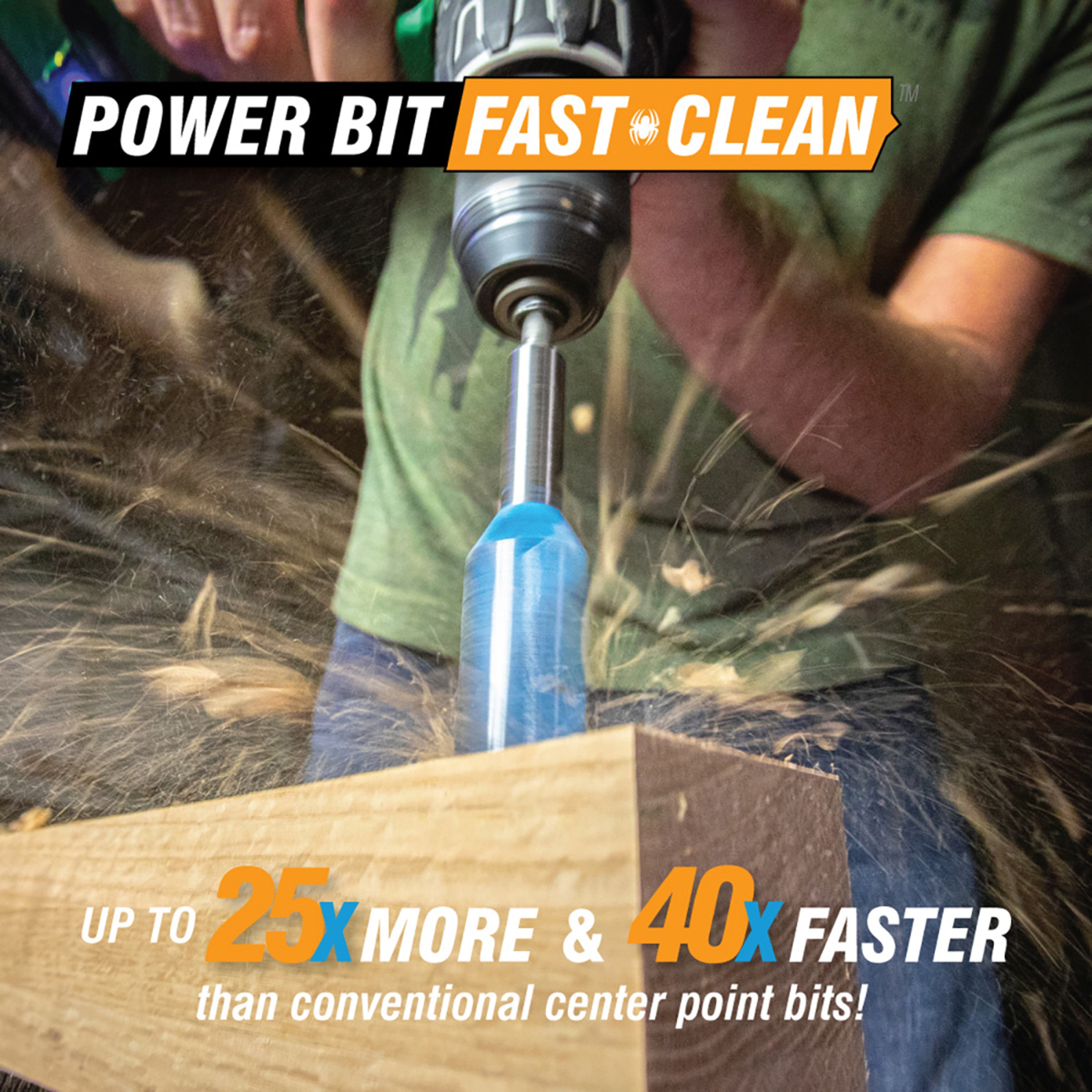 4-Piece Woodboring Power Bit Set (1/2, 5/8, 3/4, 1") Stinger™