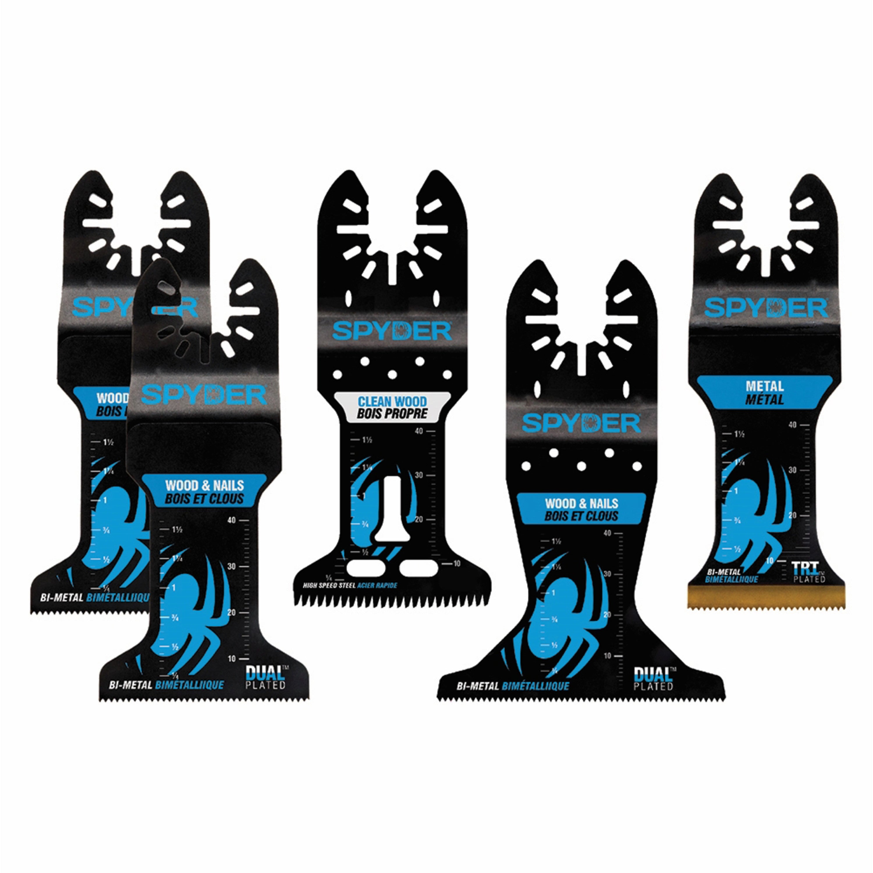 5-Piece Bi-Metal Wood And Metal Cutting Oscillating Tool Blade (1-3/4, 2-1/2, & 1-3/8")
