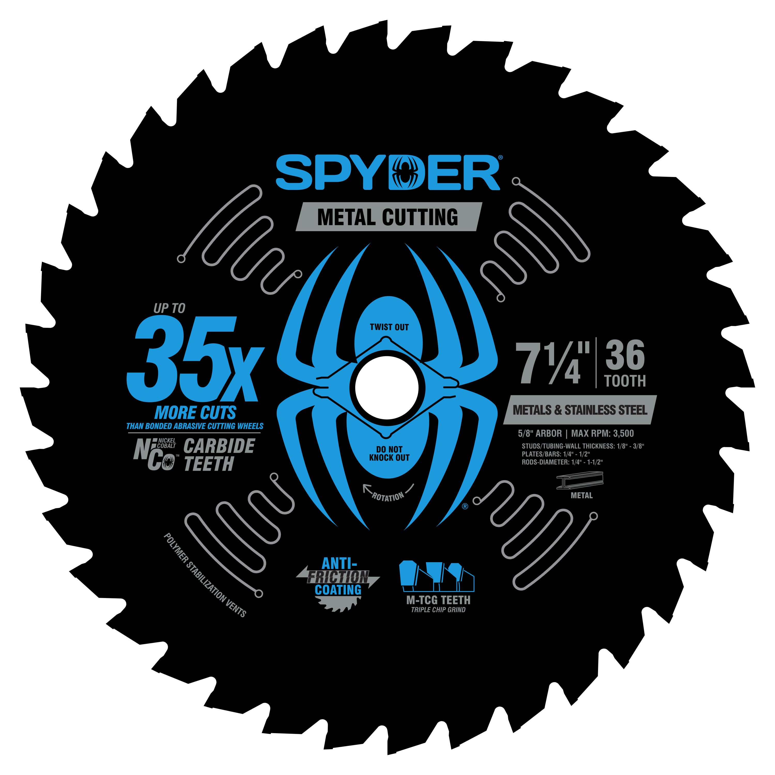 7-1/4" 36-Tooth Saw Blade for Metals & Stainless Steel