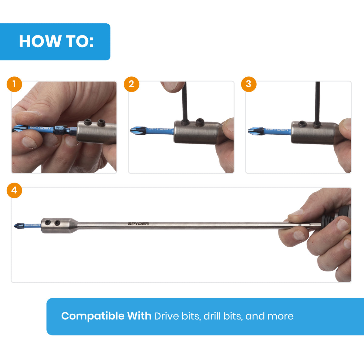 12" 1/4" Hex Quick Connect Driver Bit Extension