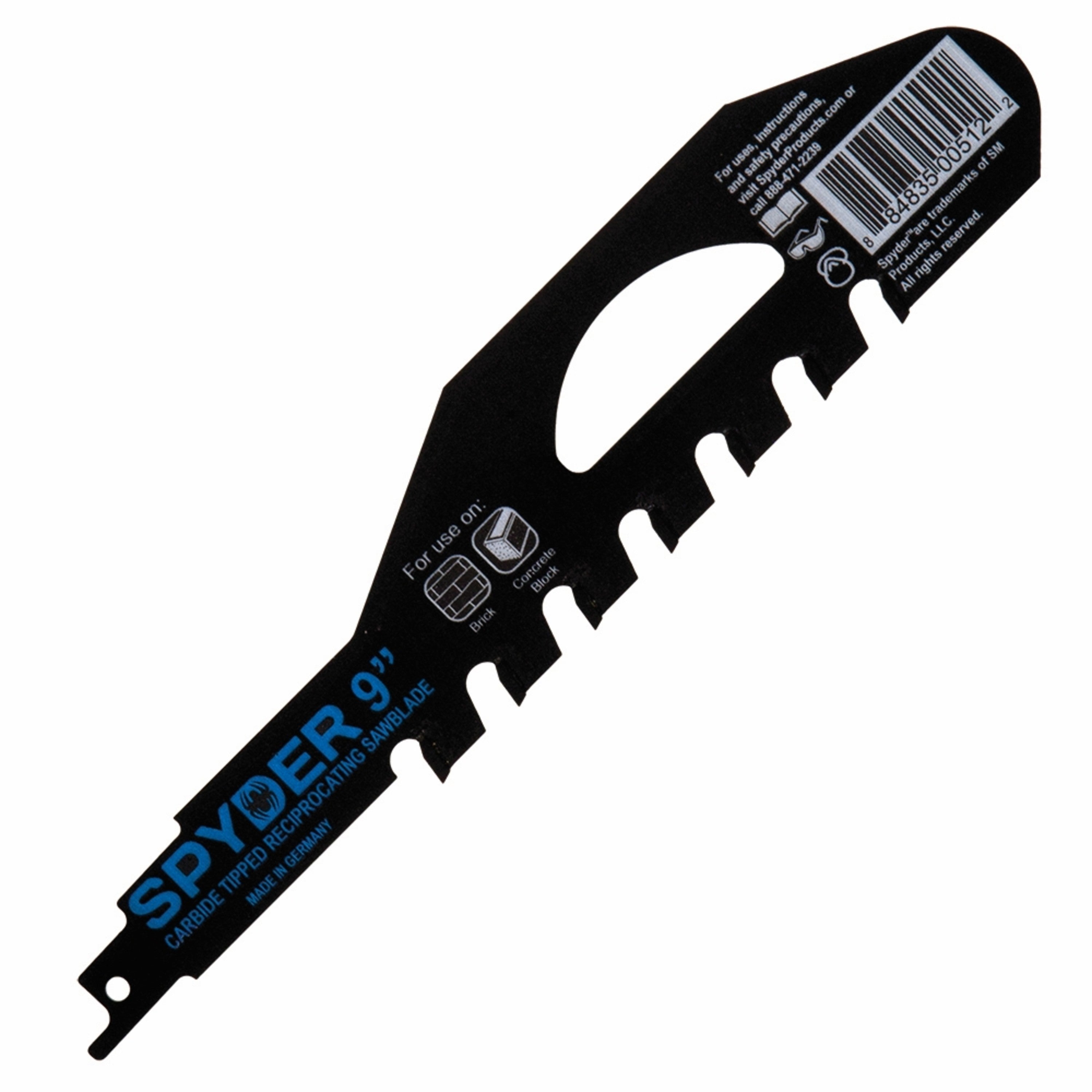 9" 2 TPI Brick & Concrete Demolition Carbide Toothed Reciprocating Saw Blade Tungsten Carbide Tipped