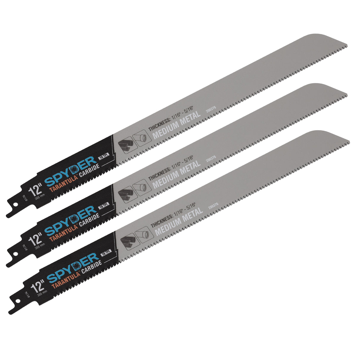 12" 10 TPI Metal Cutting Carbide Toothed Reciprocating Saw Blade (3-Pack) Tarantula®