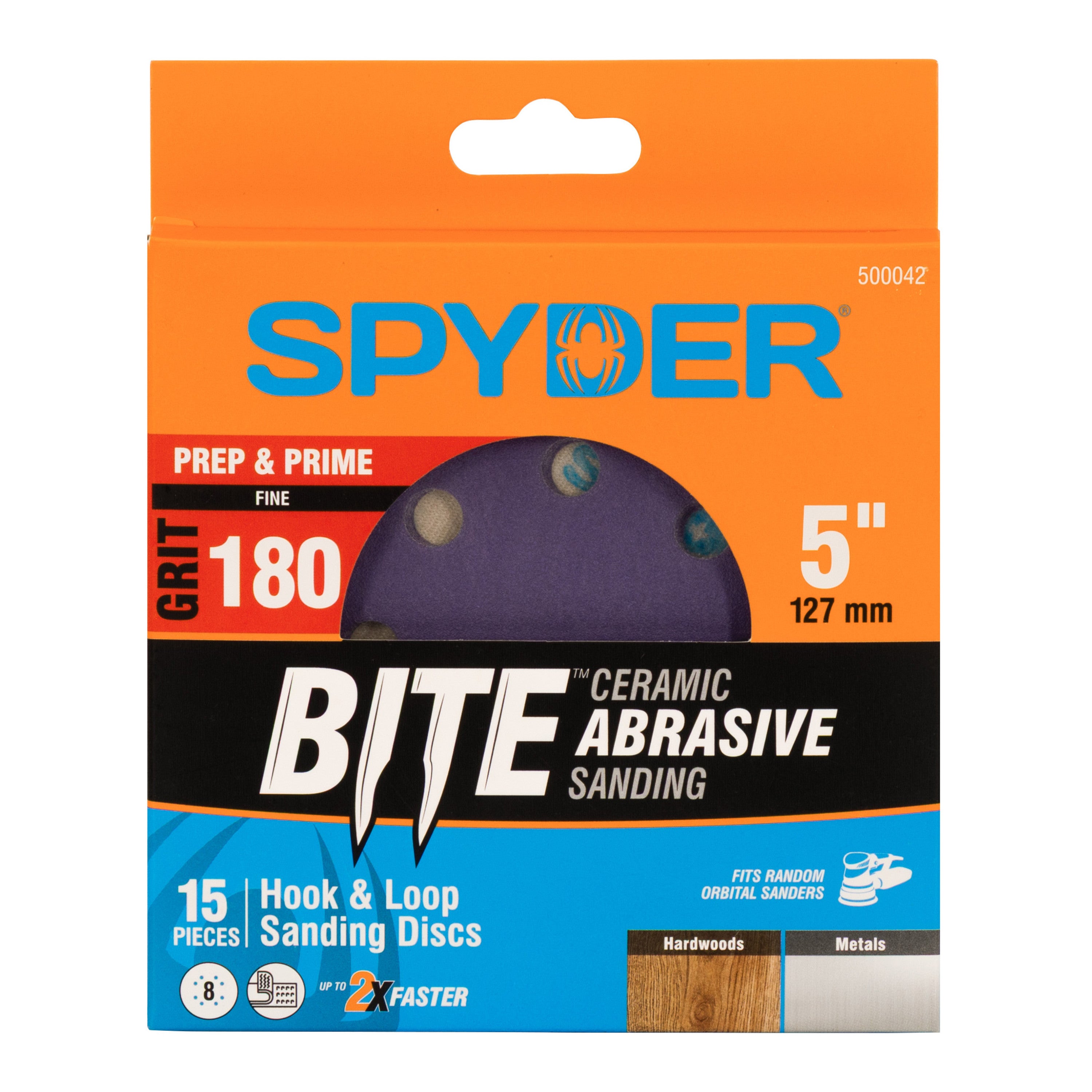 5" x 8-Hole 180 Grit Ceramic with Stearate Sanding Discs (15-Pack) Bite