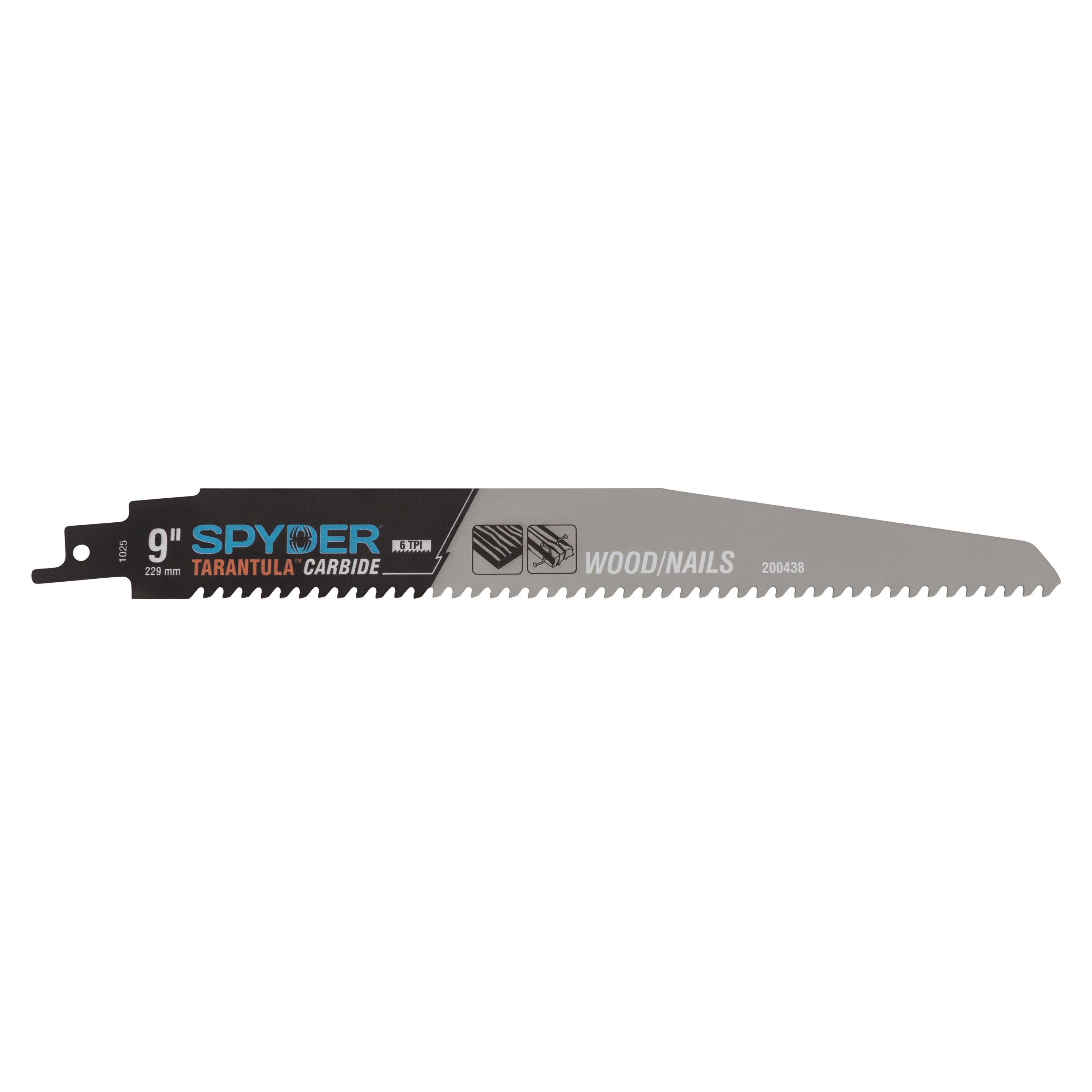 Spyder Tarantula Carbide reciprocating saw blade on a white background
