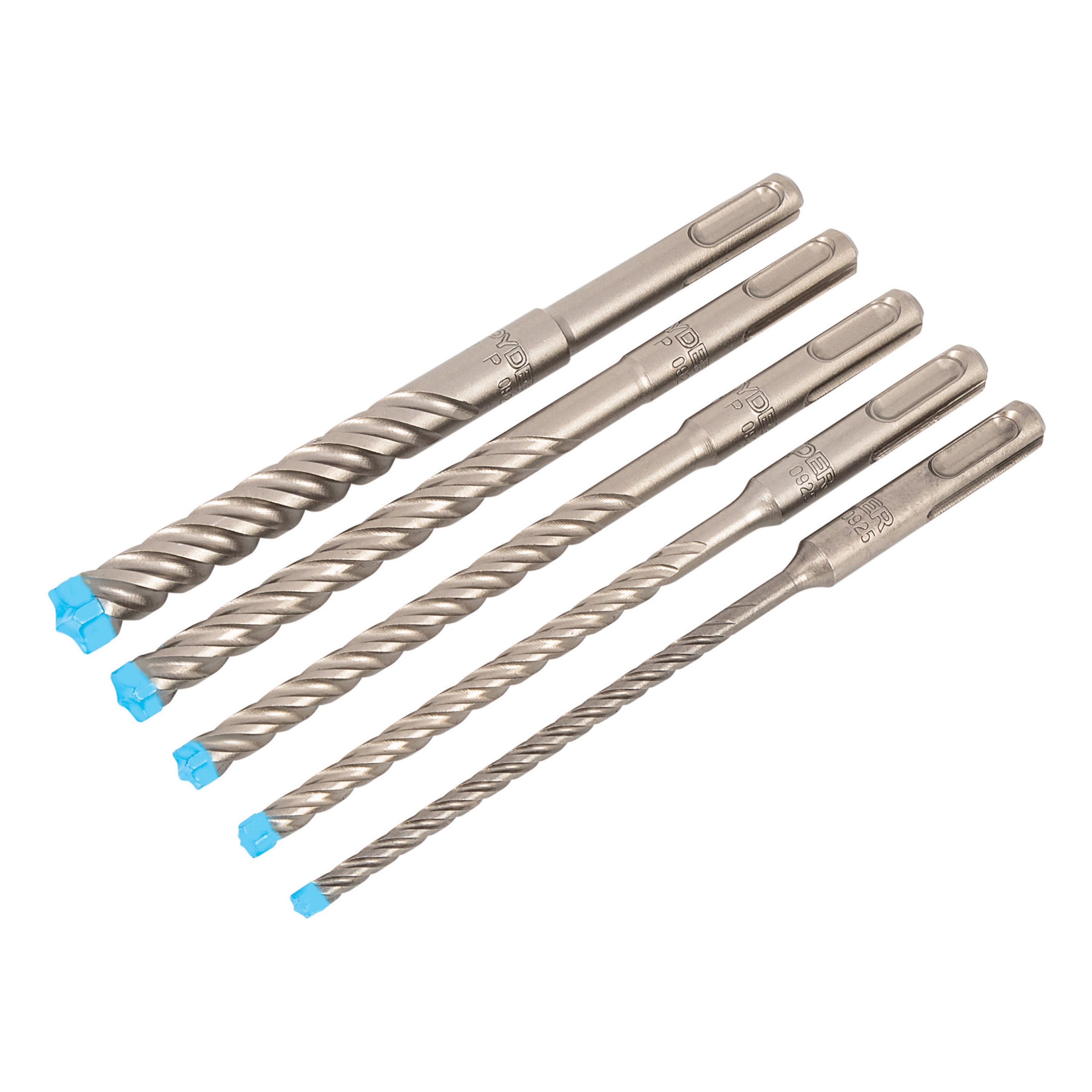 5-Piece SDS-Plus 4-Cutter Full-Carbide Rotary Hammer Drill Bit Set