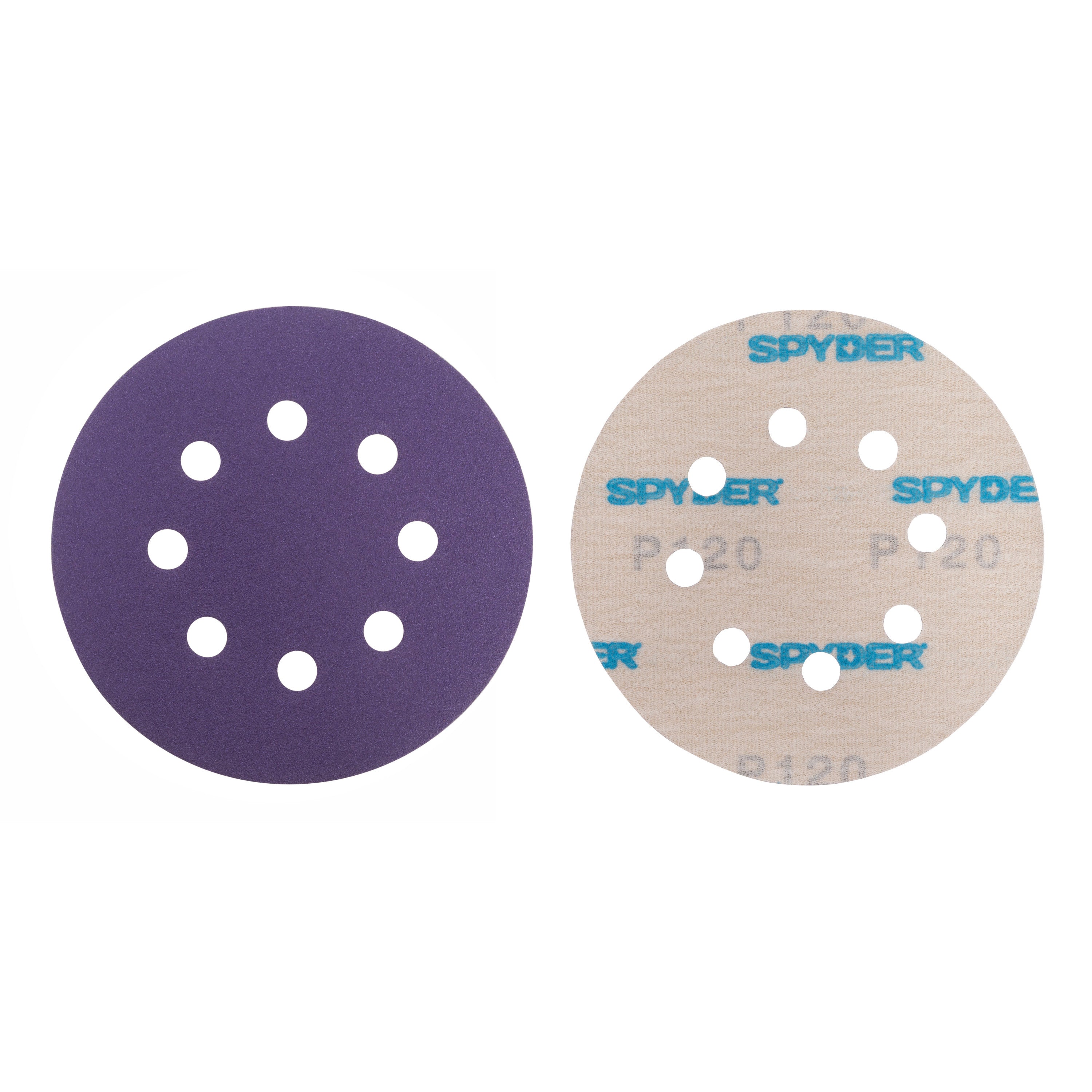 5" x 8-Hole 120 Grit Ceramic with Stearate Sanding Discs (15-Pack) Bite