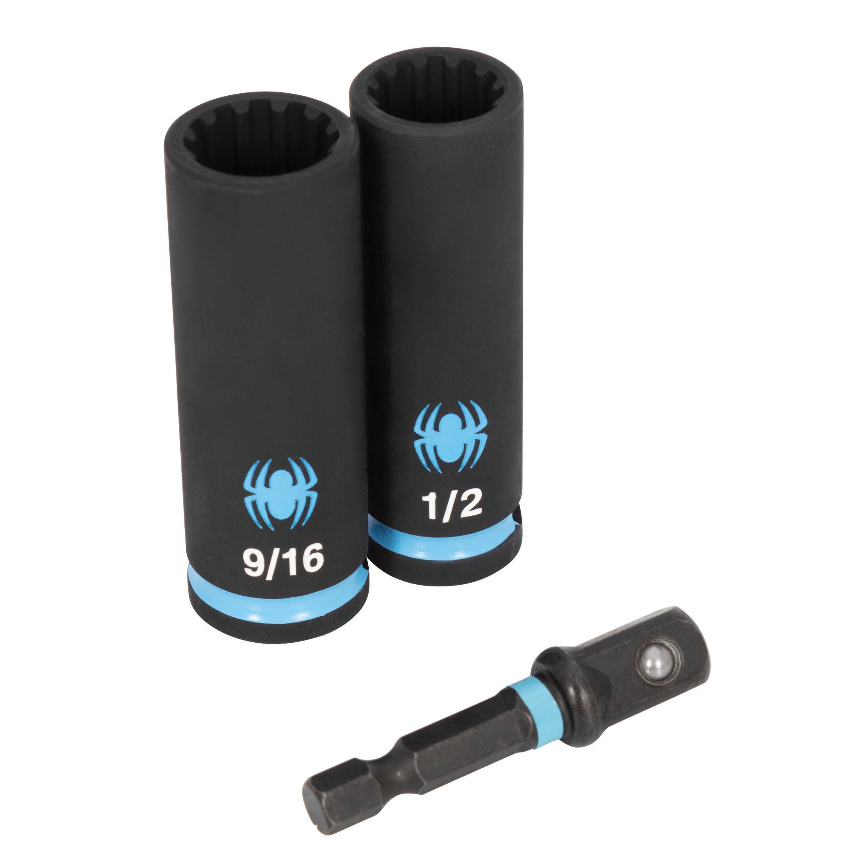 3-Piece 3/8" Drive Deep SAE Impact Socket Set with Adapter