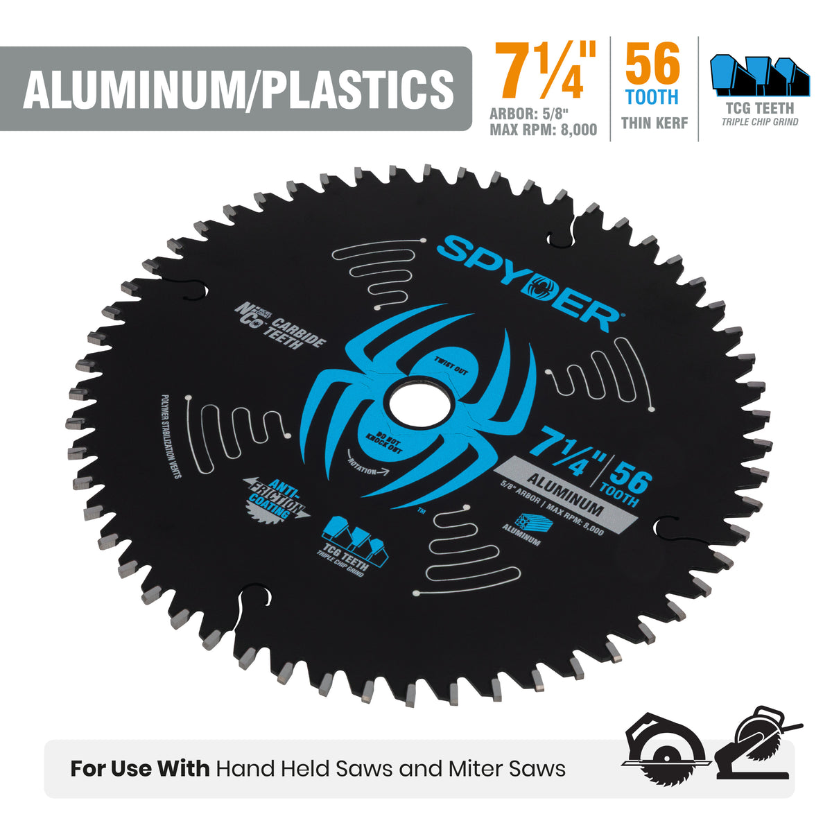 7-1/4" 56-Tooth Saw Blade for Aluminum