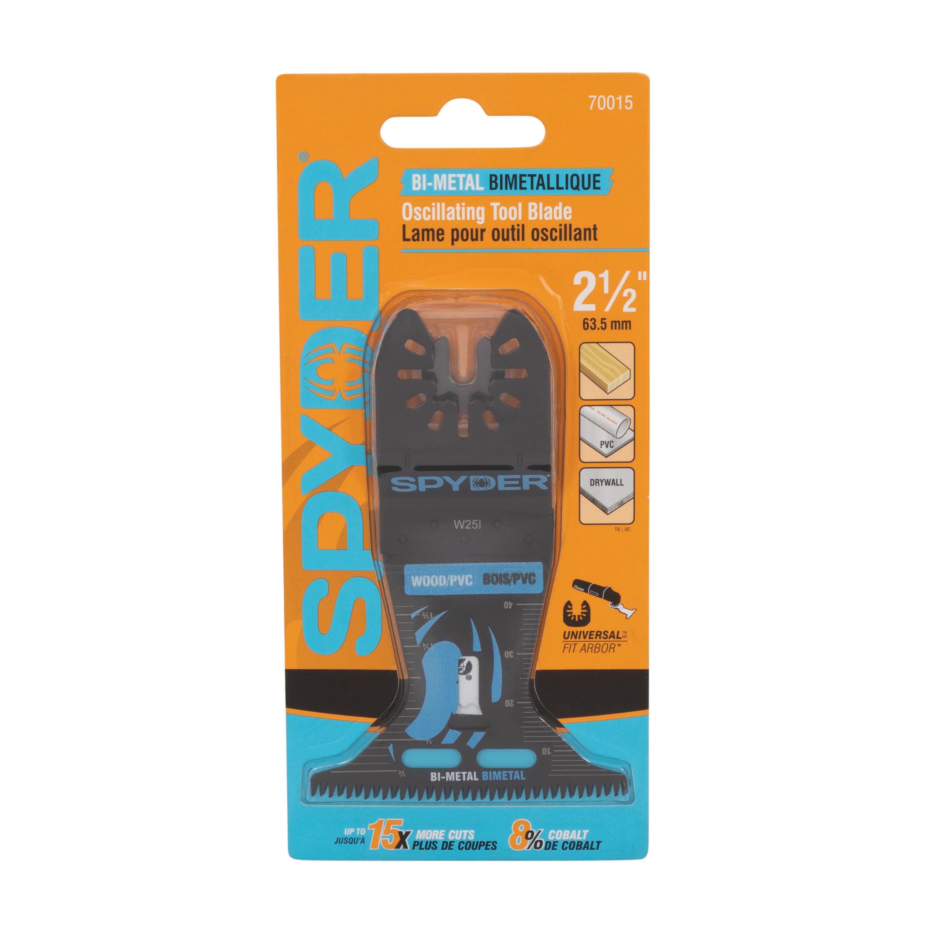 2-1/2" Universal Fit Bi-Metal Oscillating Blade for Clean Wood & PVC