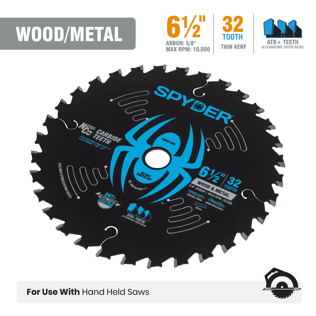 6-1/2" 32-Tooth Saw Blade for Wood & Metal