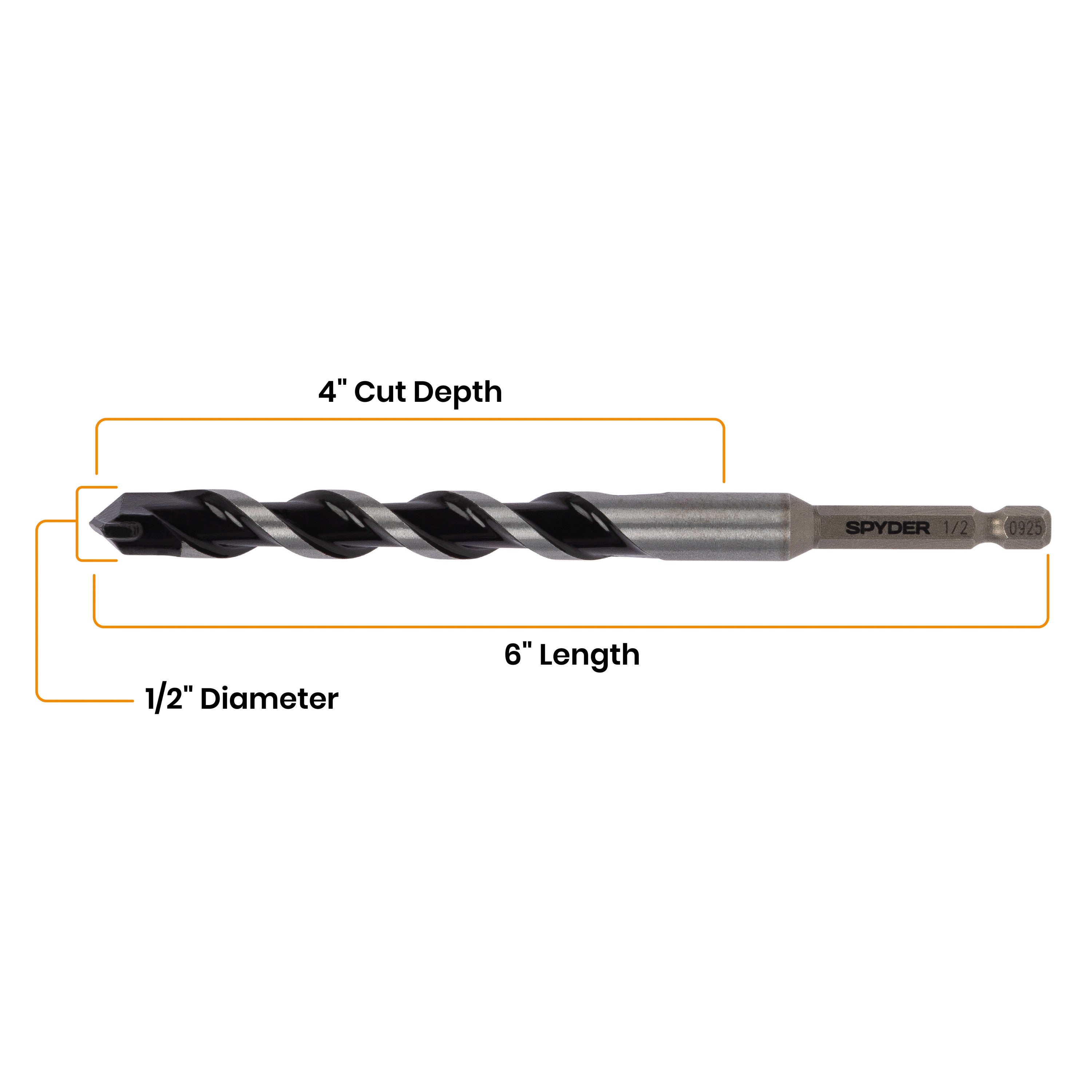 1/2" x 6" Impact Shank Hammer Drill Bit