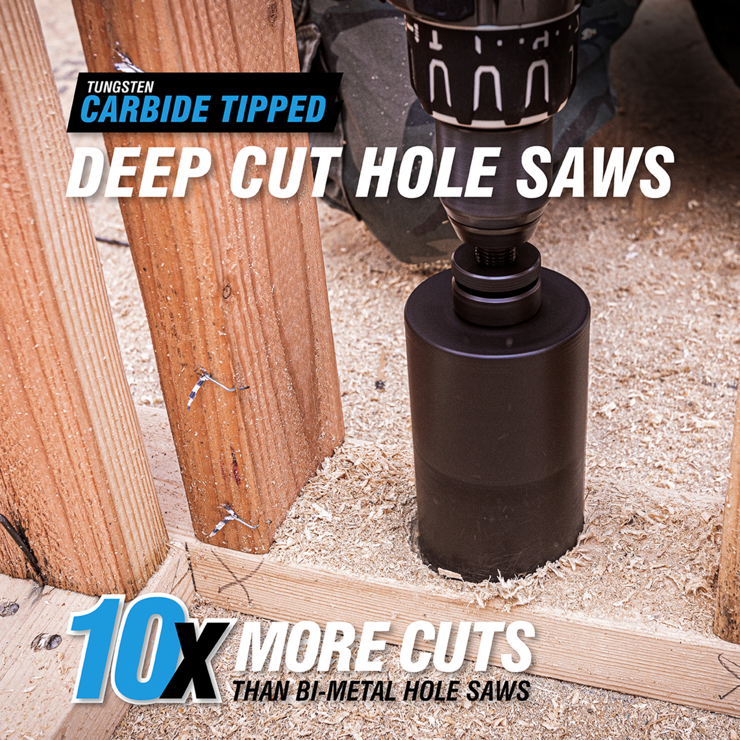 1/2" HSS Hex11 Deep Cut Quick Change Hole Saw Arbor & Pilot Bit