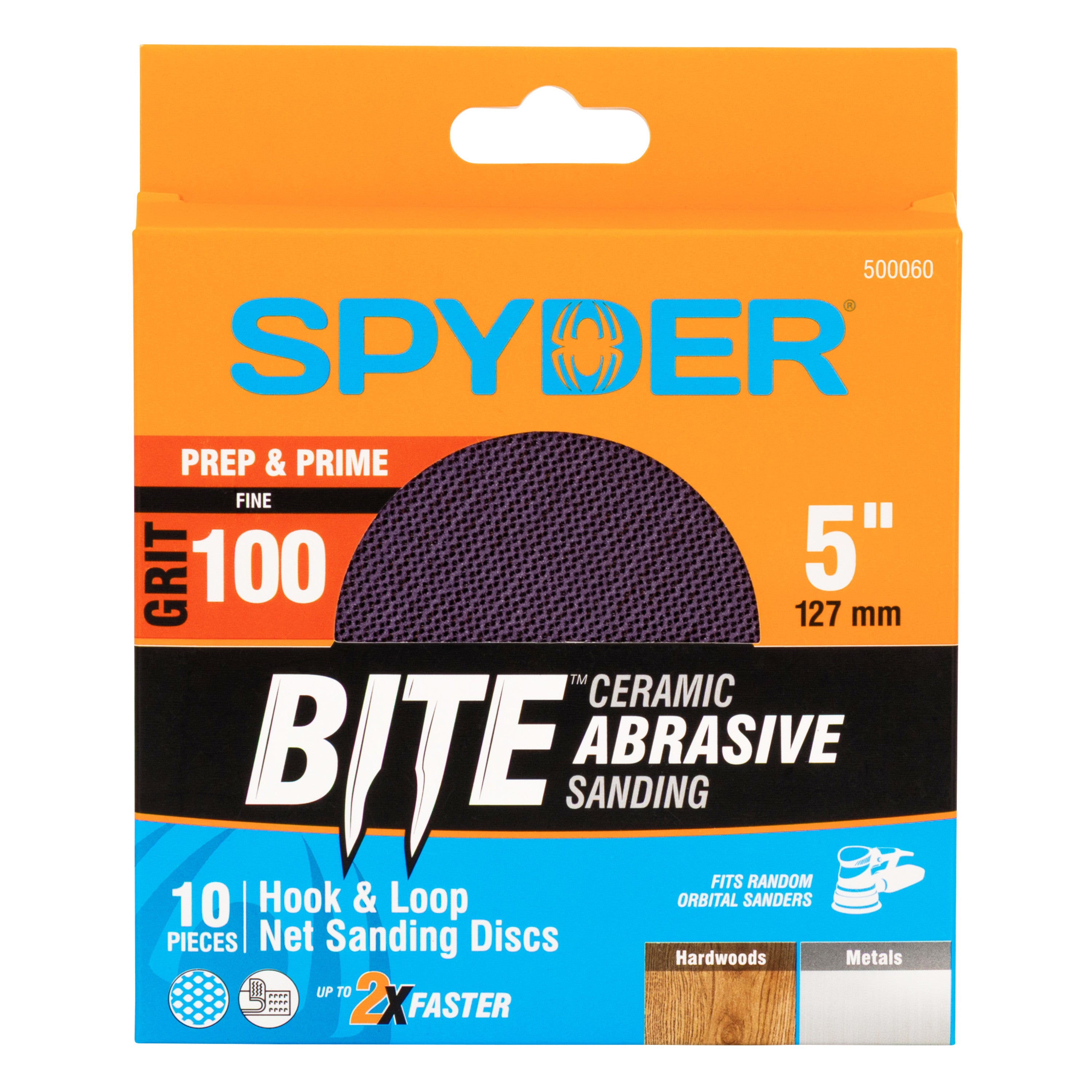 5" 100 Grit Ceramic Net Hook & Loop Sanding Discs (10-Pack)
