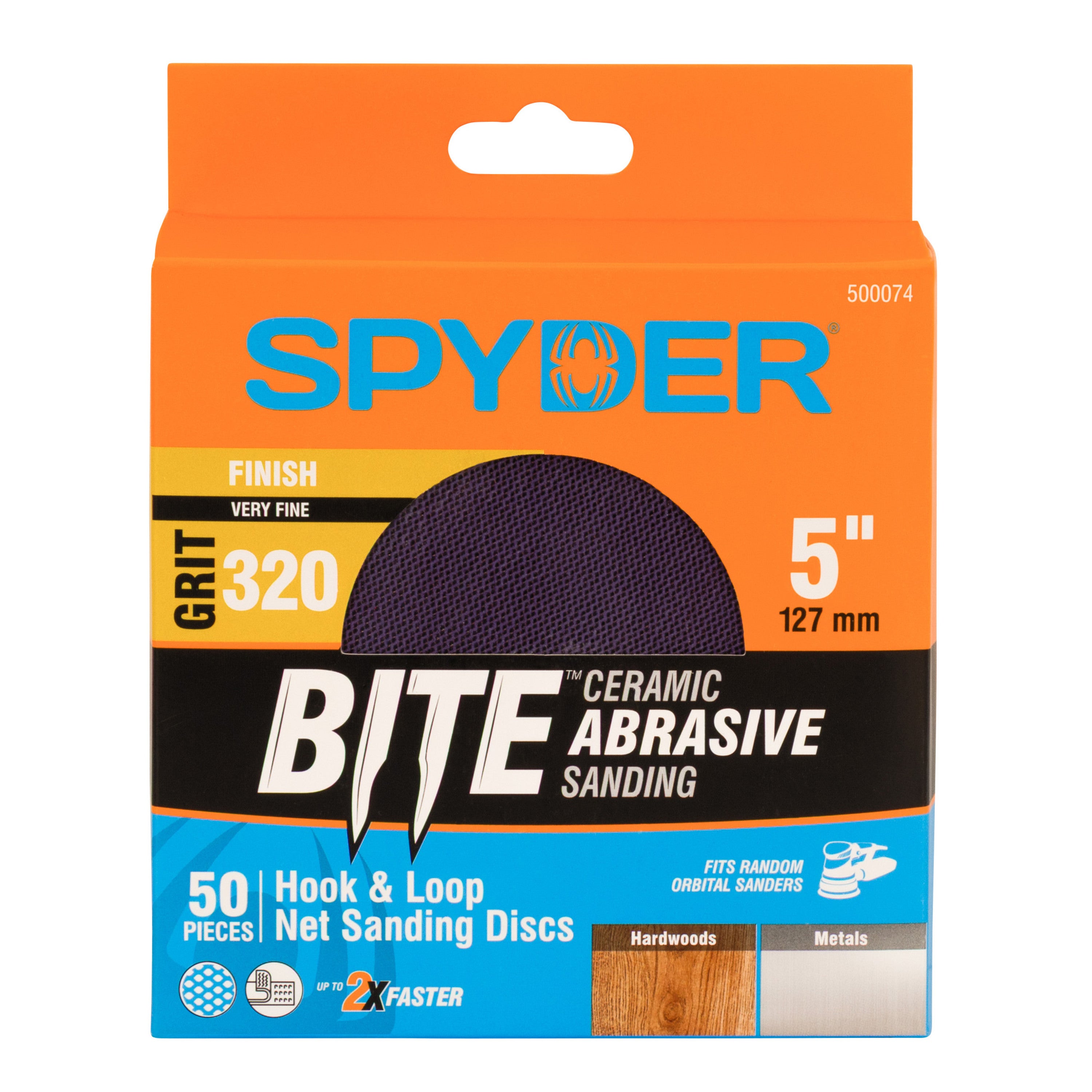 5" 320 Grit Ceramic Net Hook & Loop Sanding Discs (50-Pack)