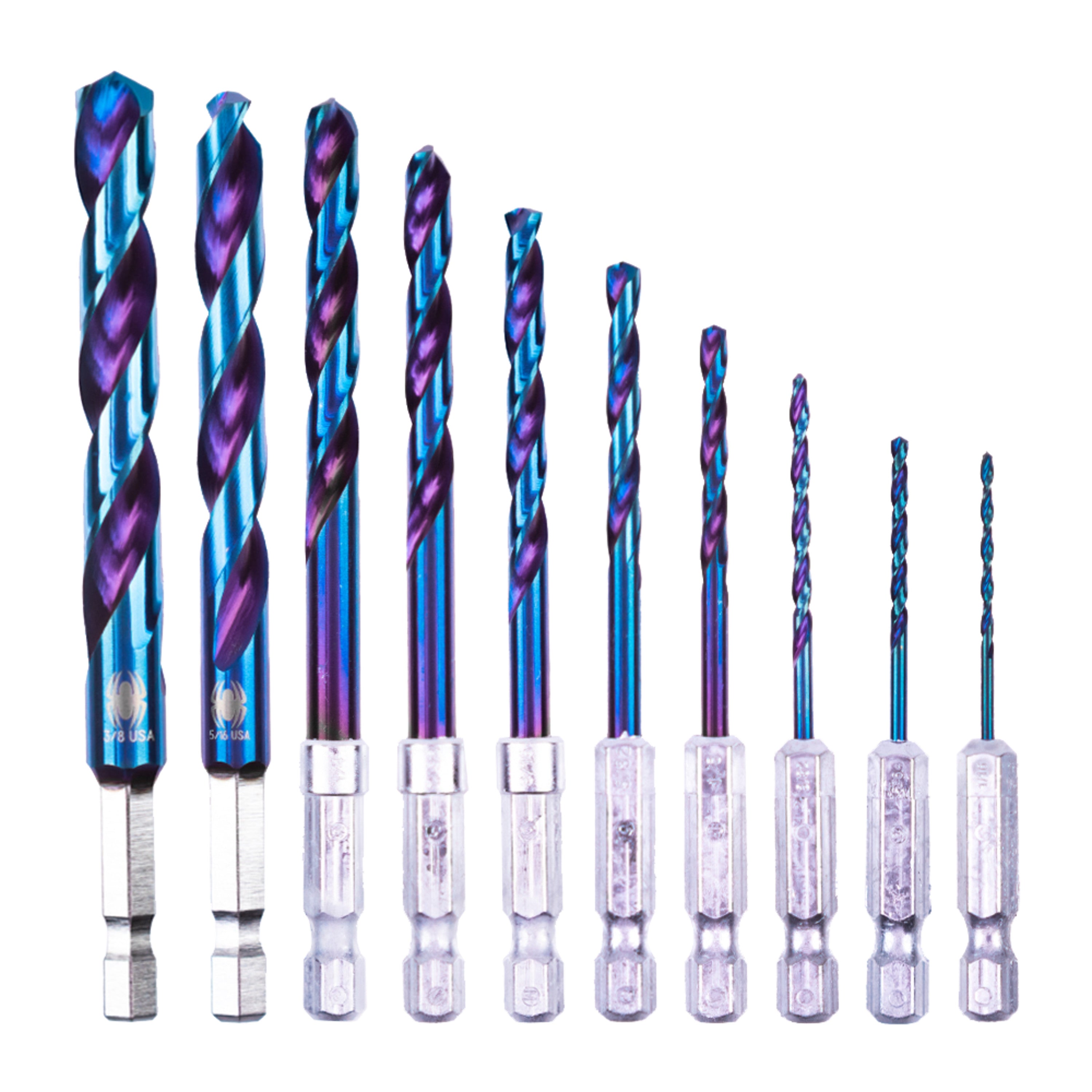 10-Piece Assorted HSS Twist Drill Bit Set Mach-Blue®