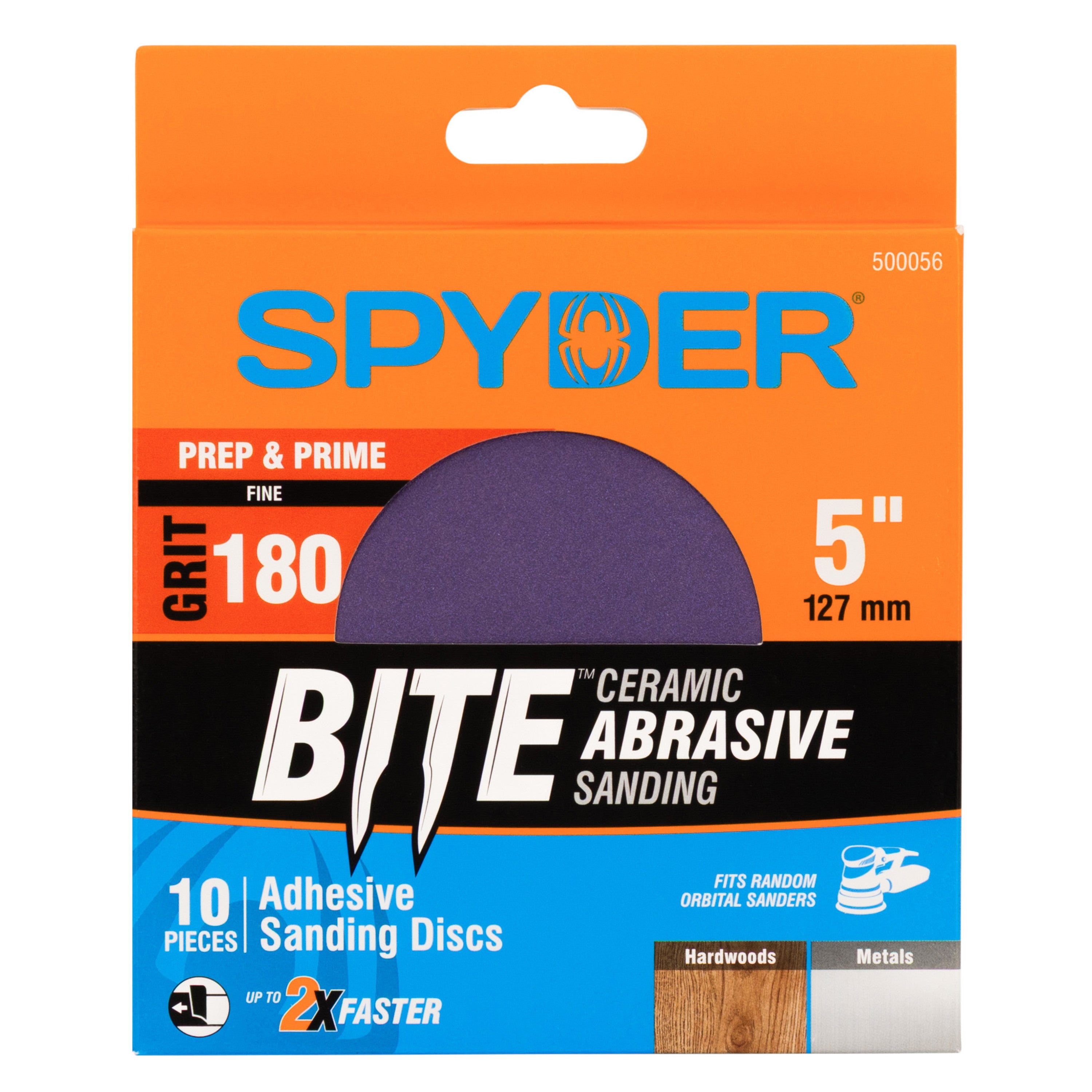 5" x No Hole 180 Grit Ceramic Pressure Sensitive Adhesive with Stearate Sanding Discs (10-Pack)