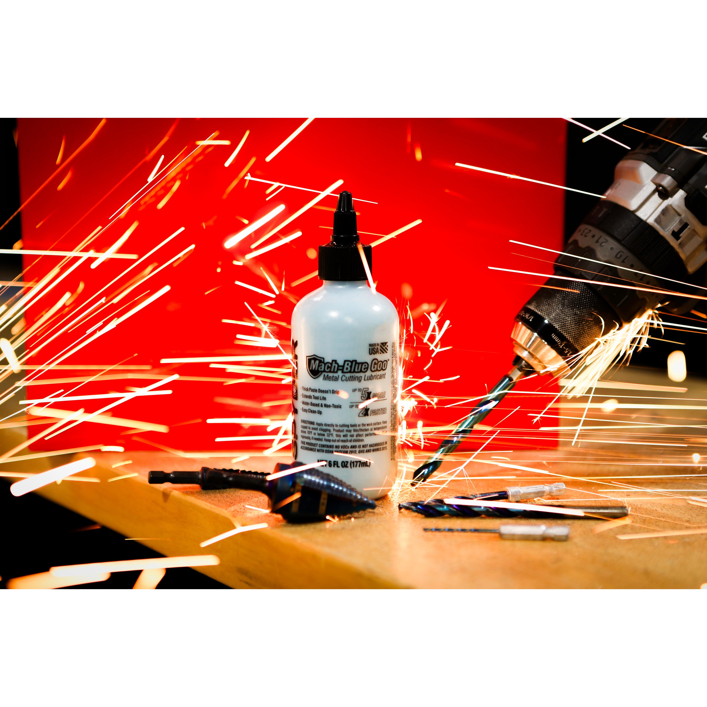 Présentoir de comptoir de lubrifiant MACH-BLUE GOO™ Goo - Contient 6 bouteilles