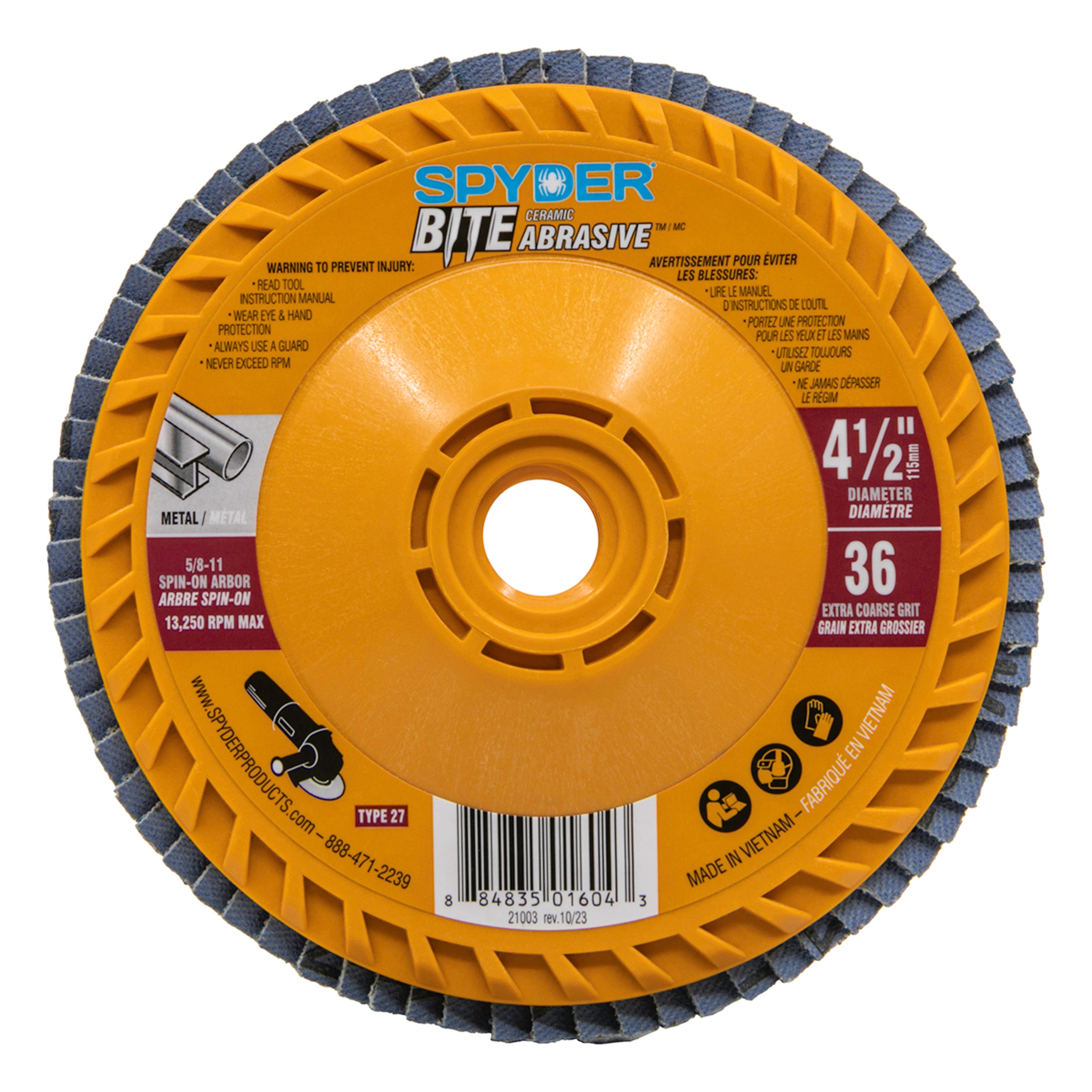 4.5" Ceramic 36-Grit Flap Disc Bite™
