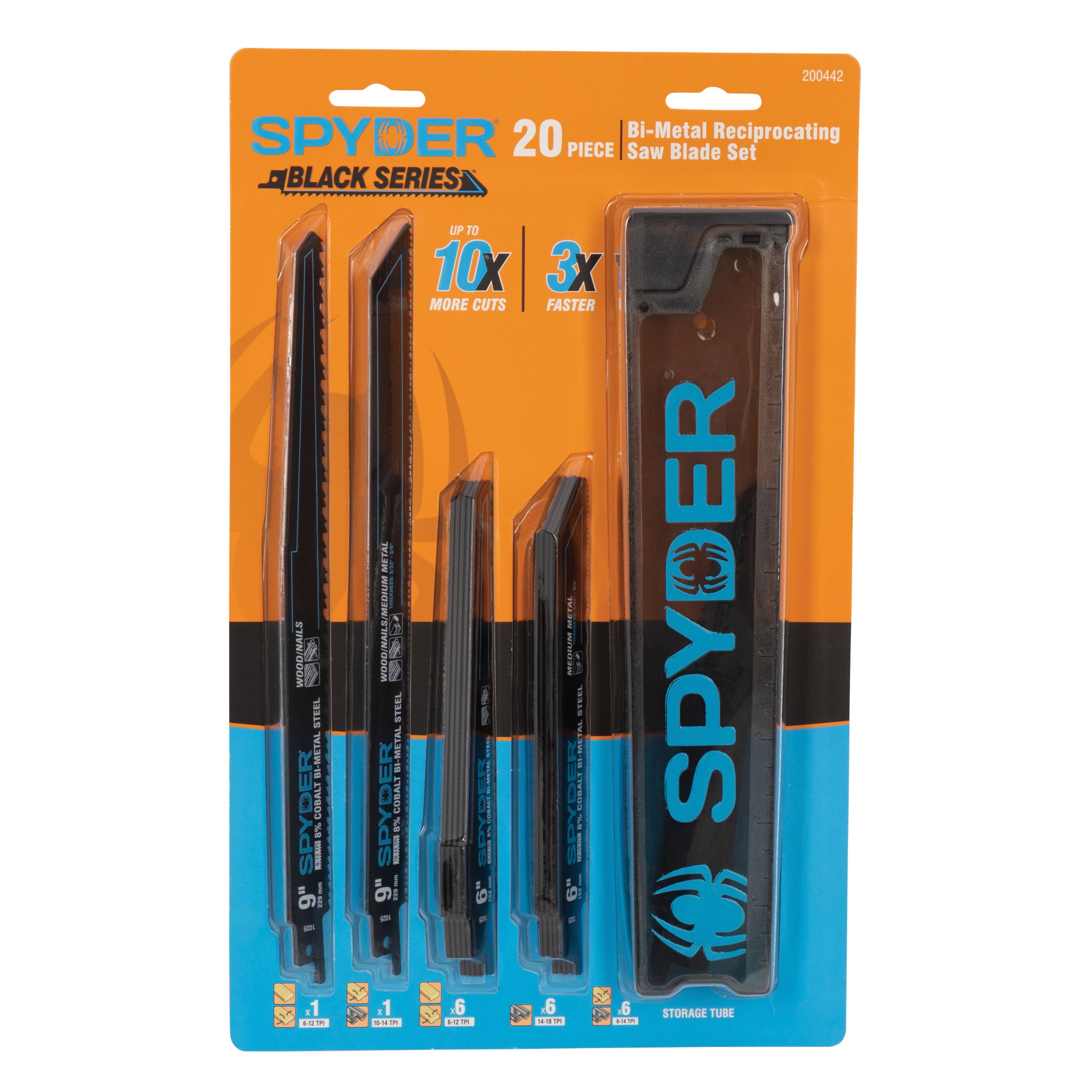 20-Piece 6 & 9" Bi-Metal Reciprocating Saw Blade Set with Case (6-12, 10-14, 8-14, 14-18 TPI) Black Series™
