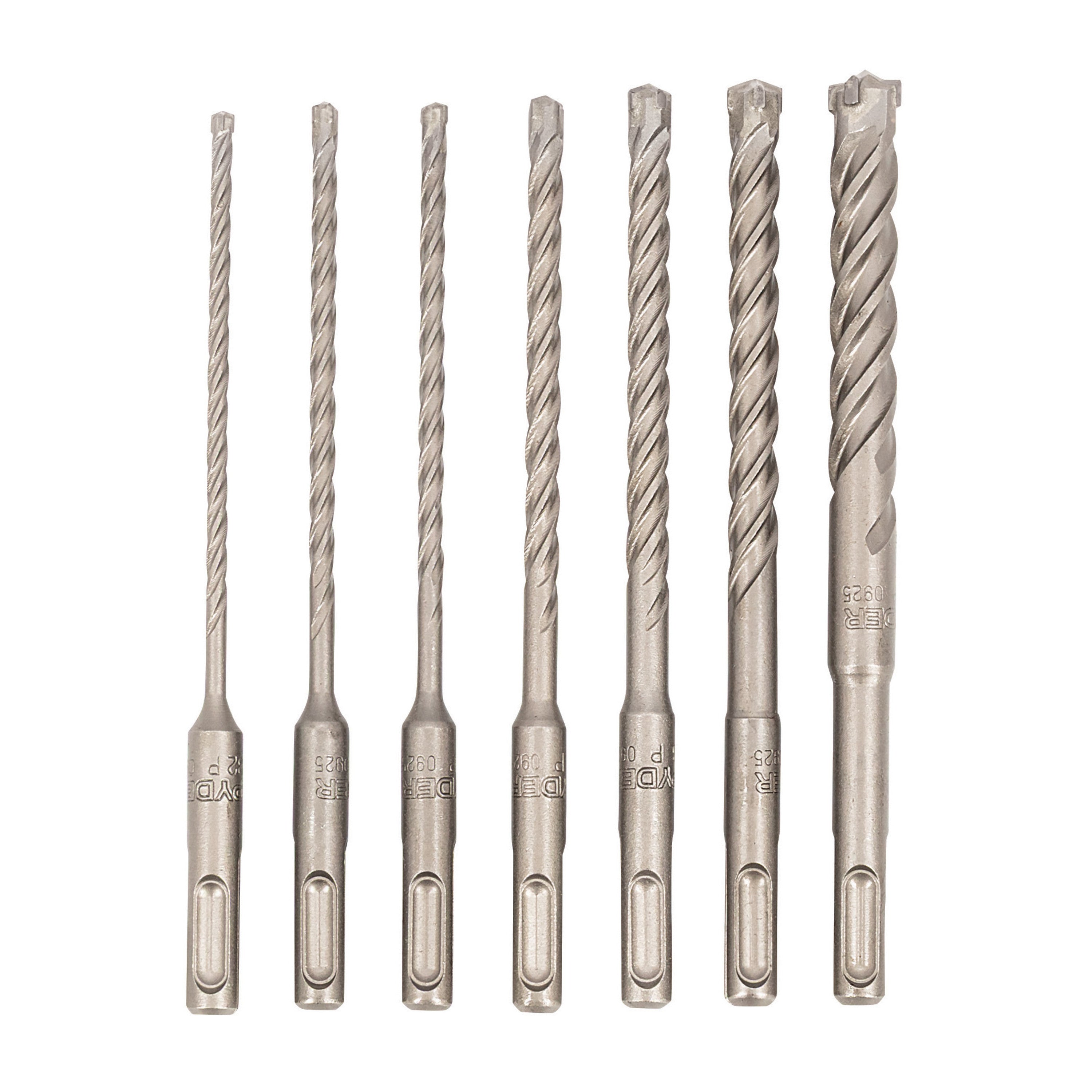 7-Piece SDS-Plus Rotary Hammer Drill Bit Set for Masonry & Concrete