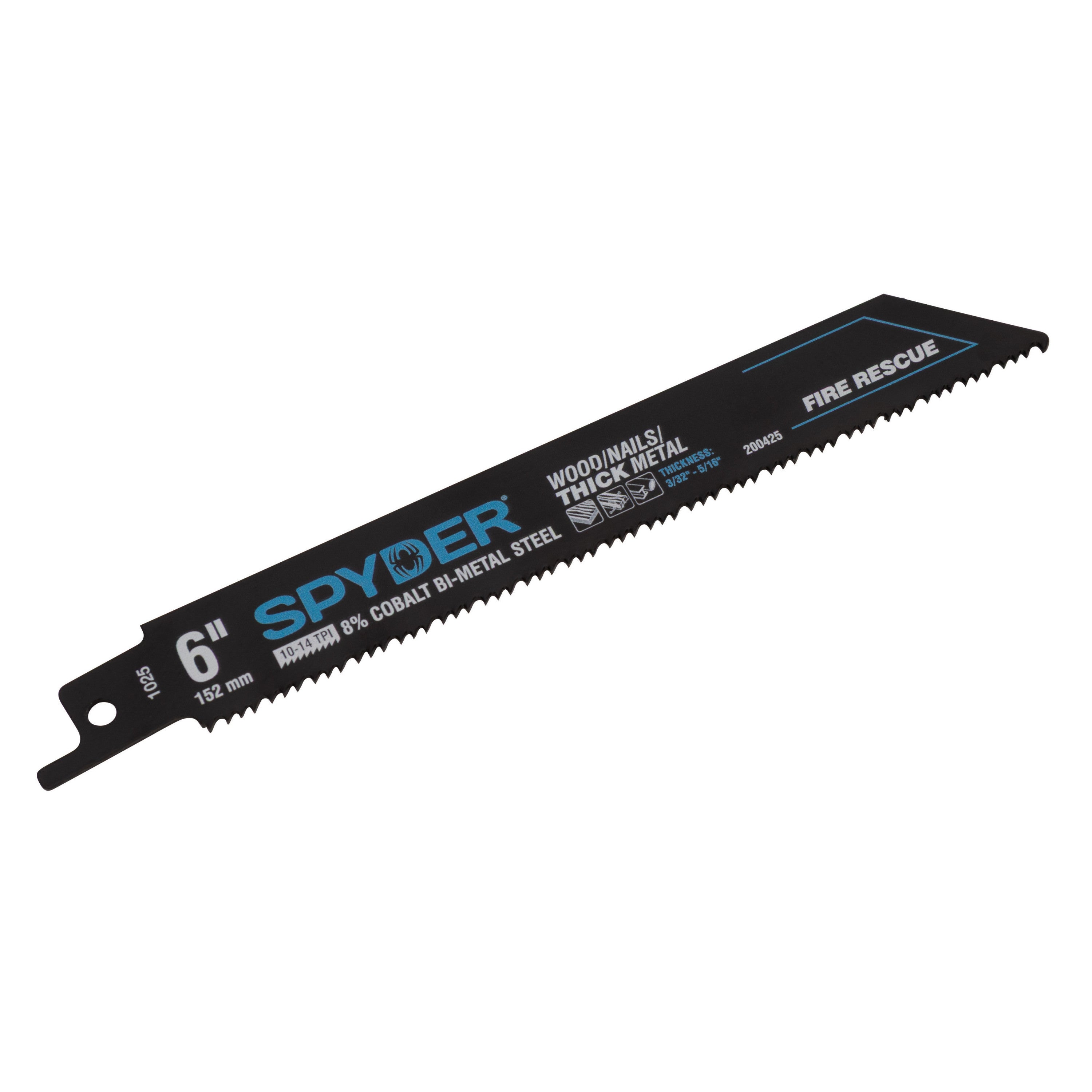 6" 10-14 TPI Bi-Metal Fire Rescue Reciprocating Saw Blade Black Series™