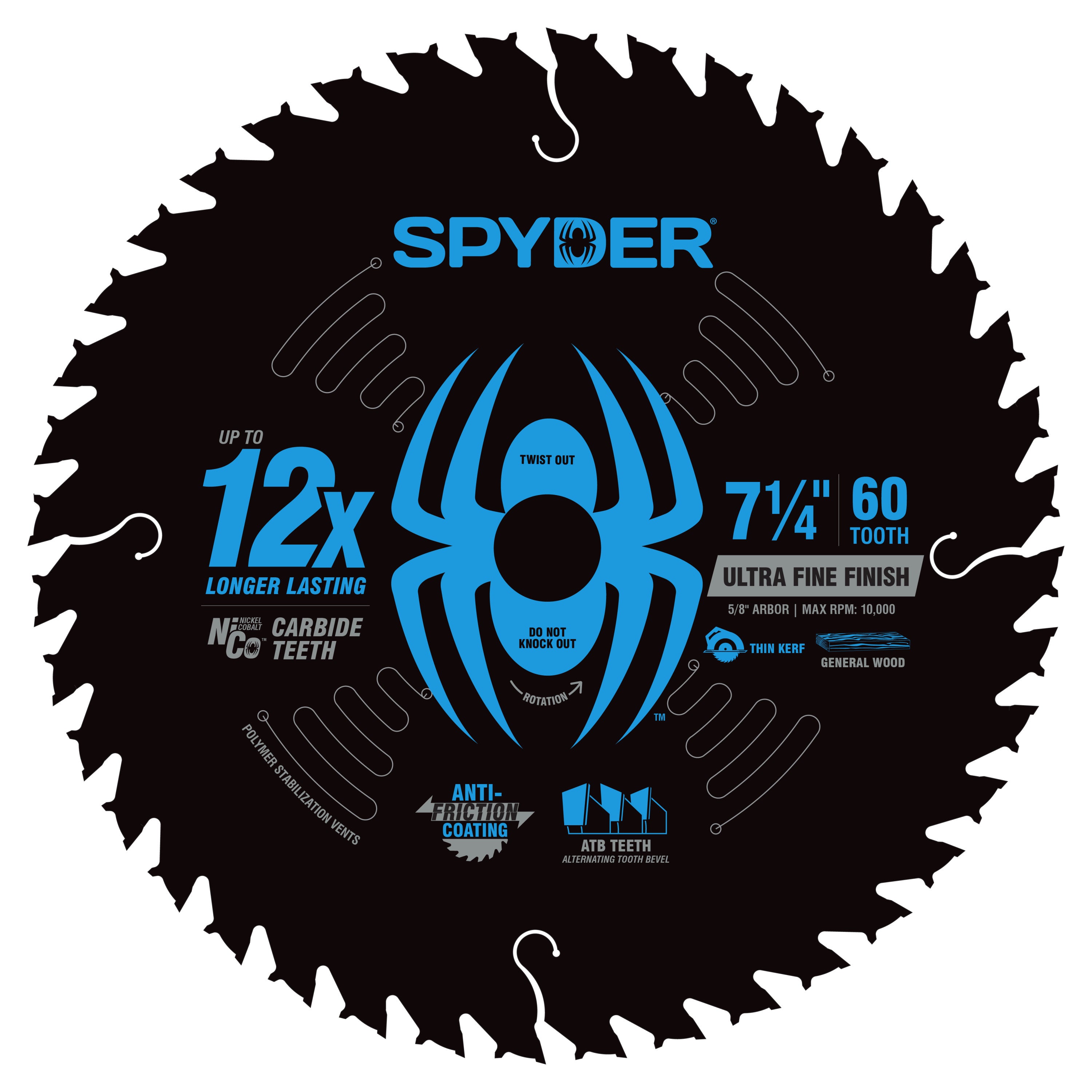 7-1/4" 60-Tooth TCT Ultra Fine Circular Saw Blade Tarantula™