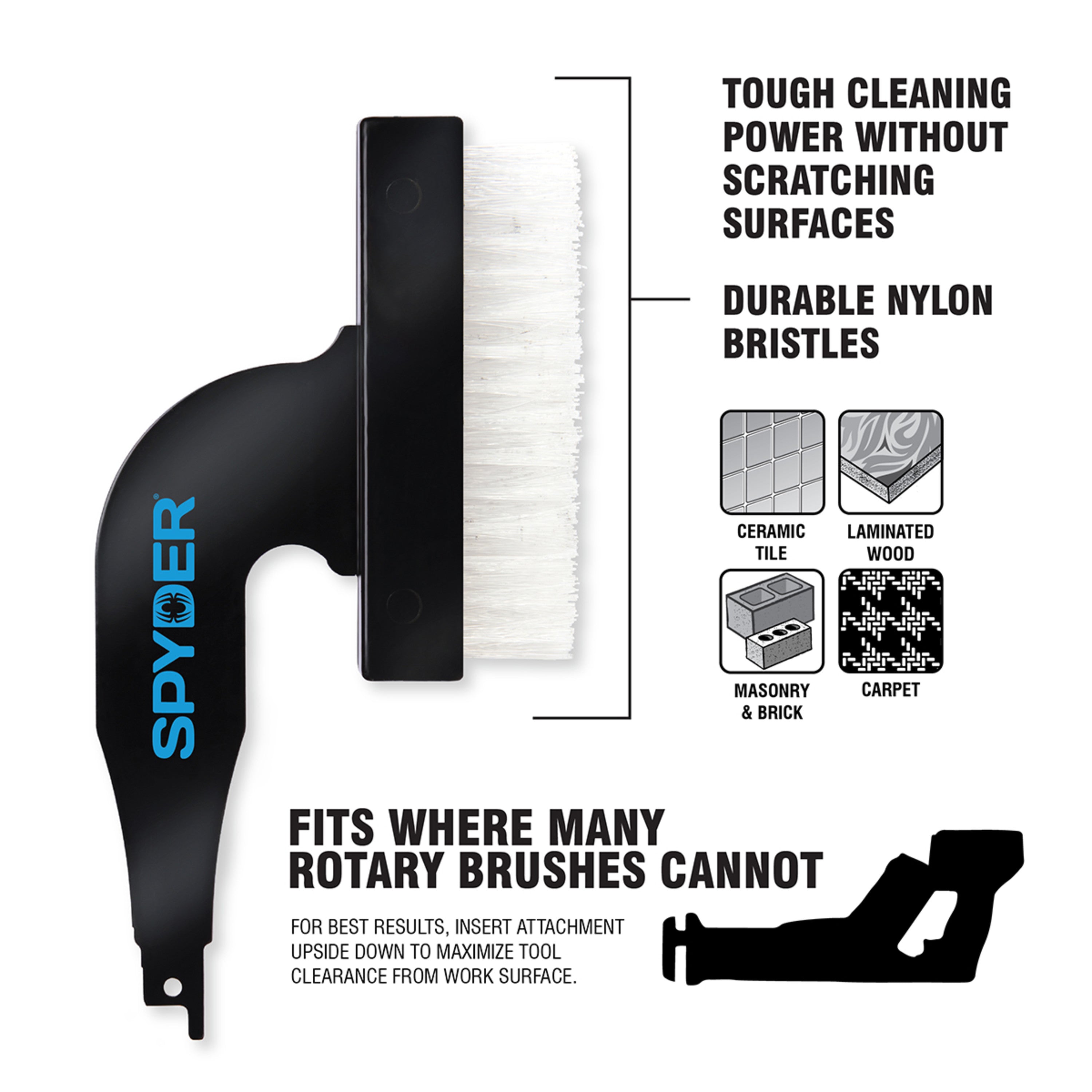 Nylon Brush Reciprocating Saw Blade Attachment