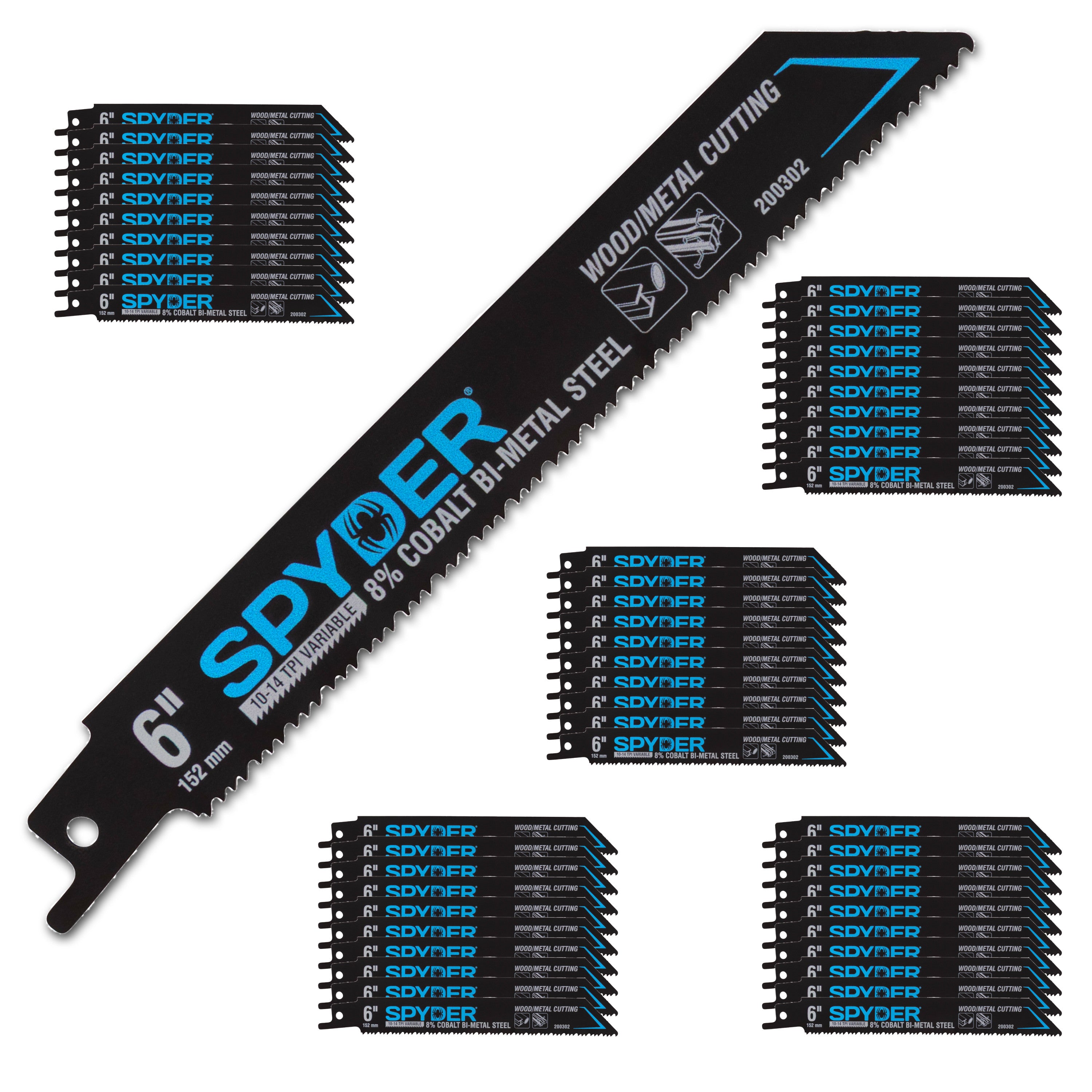 6" 10-14 TPI Bi-Metal Reciprocating Blade (50-Pack) Black Series™